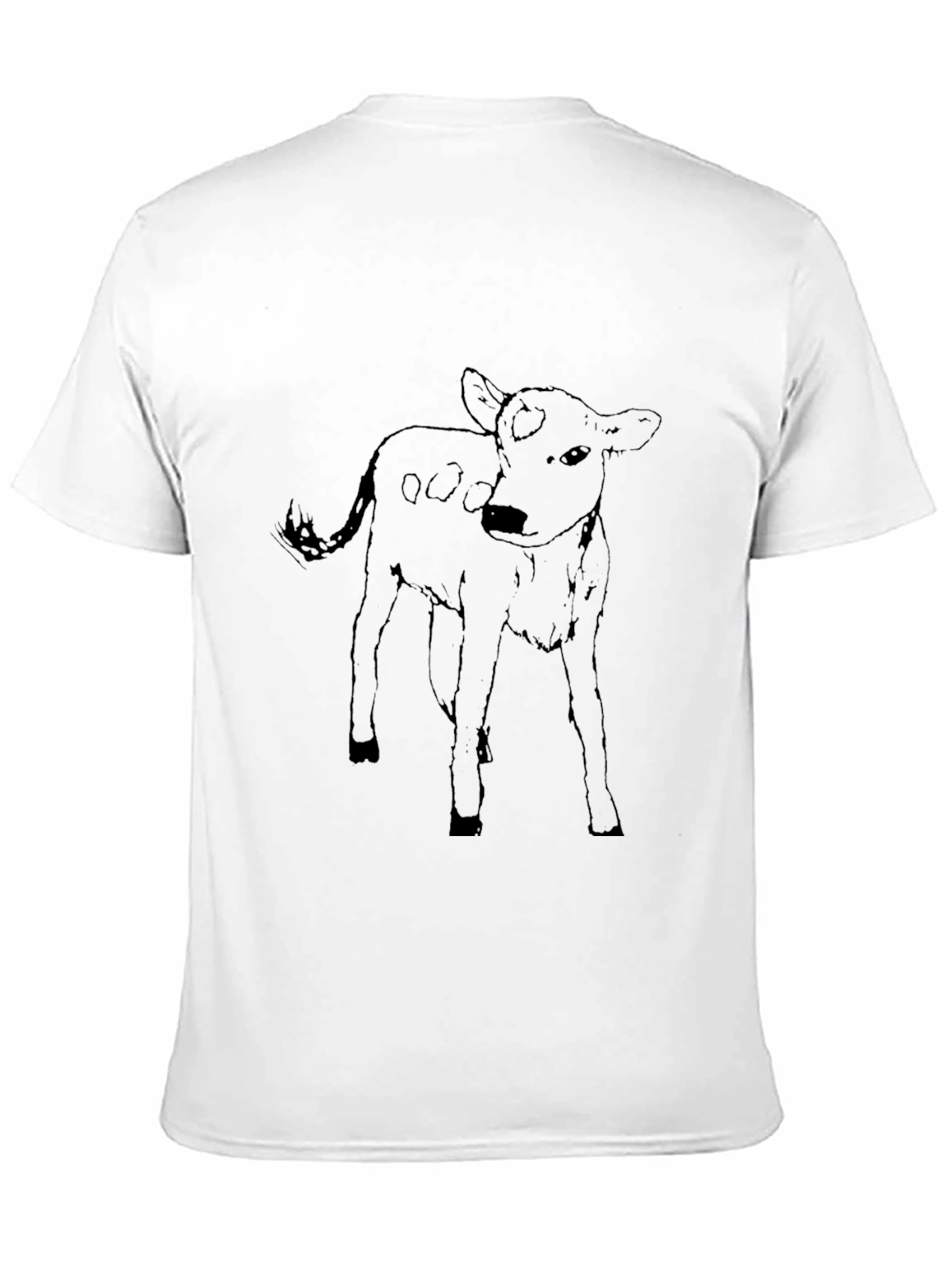 Calf Sketch Black Tee - Unisex Graphic T-Shirt