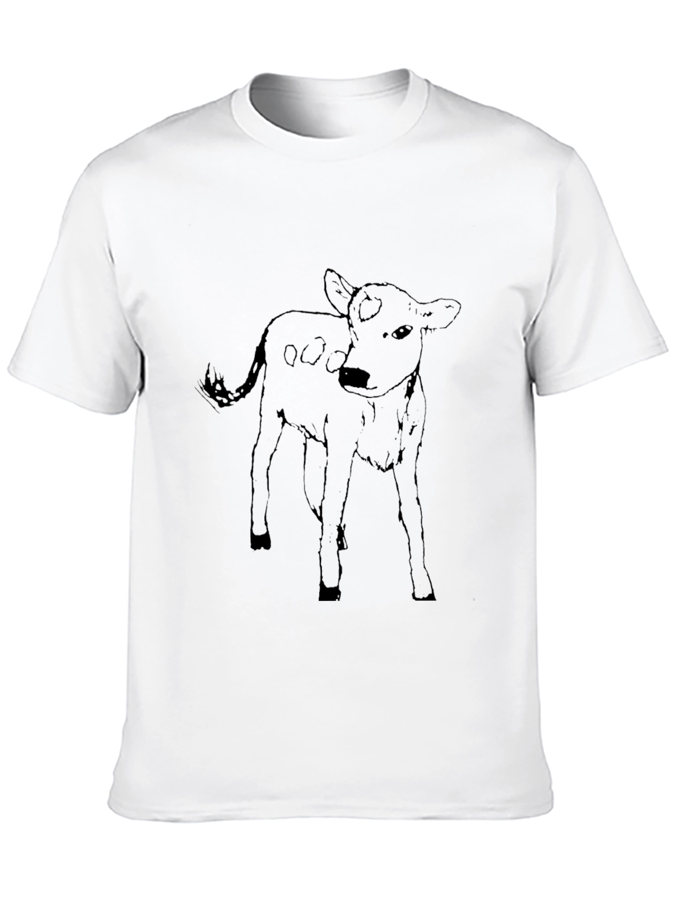 Calf Sketch Black Tee - Unisex Graphic T-Shirt