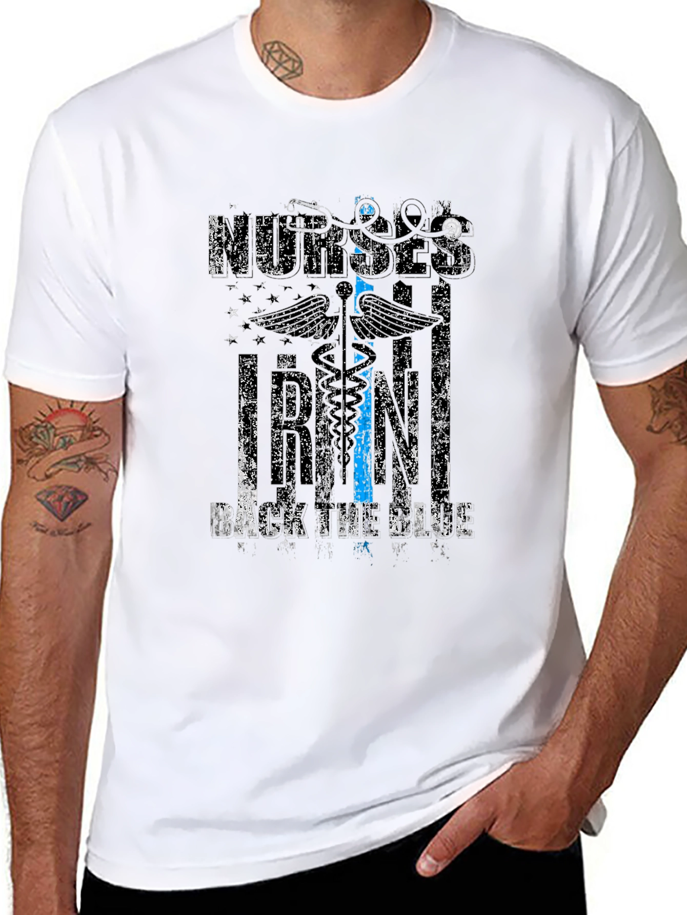 Nurses Back The Blue Graphic T-Shirt