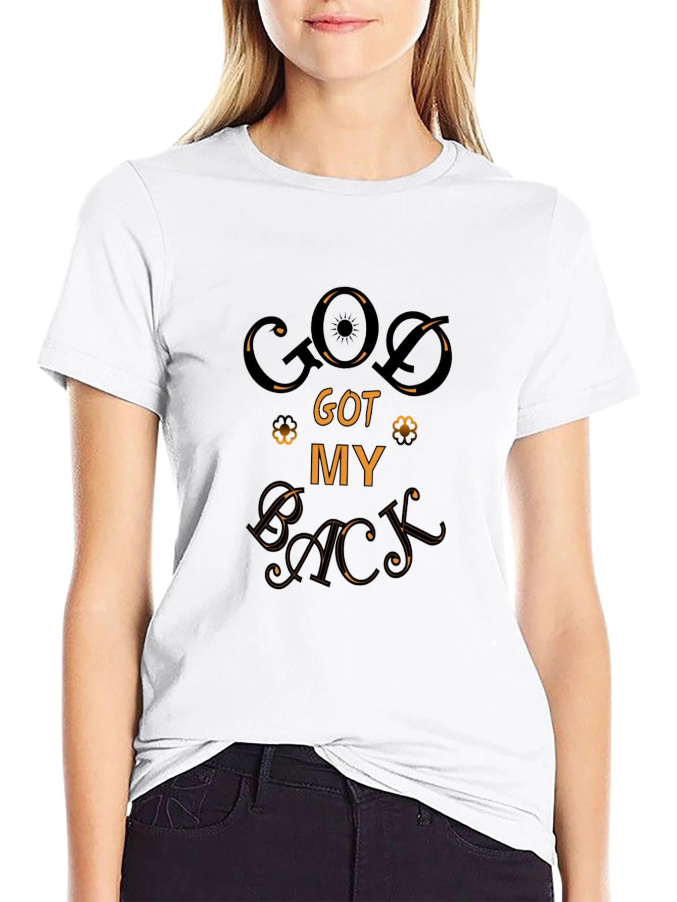 God Got My Back Graphic Tee - Black