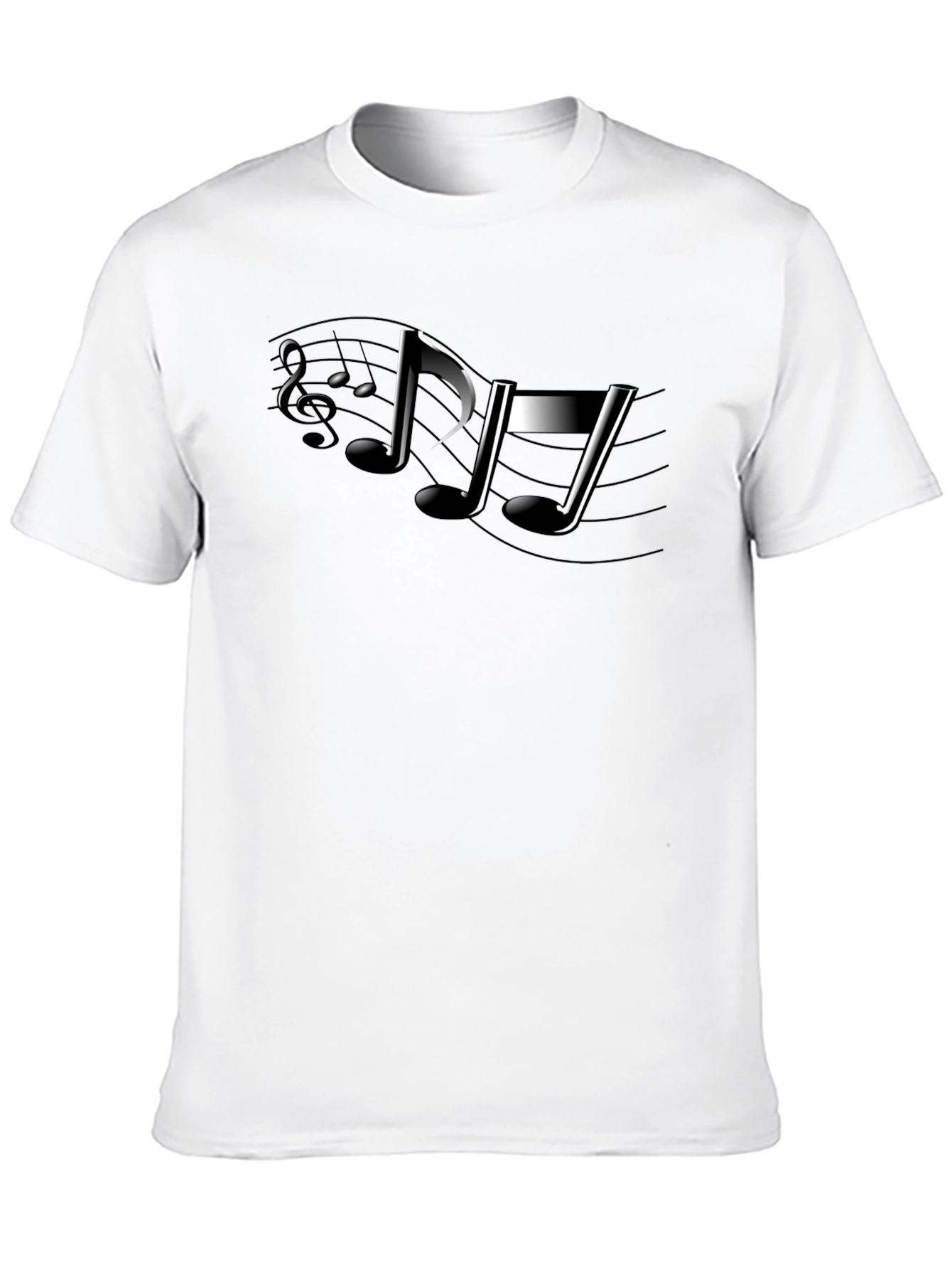 Musical Note Graphic Black T-Shirt