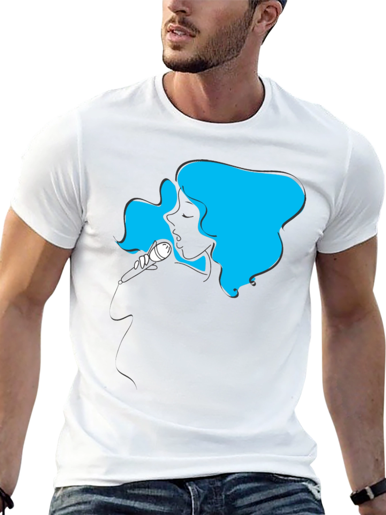 Singer Silhouette Graphic T-Shirt - Black