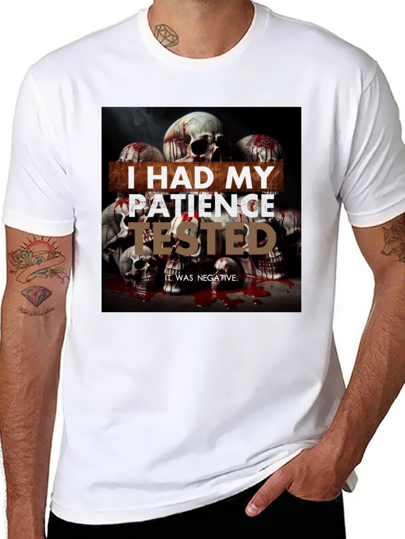 I Had My Patience Tested Skull Graphic Tee