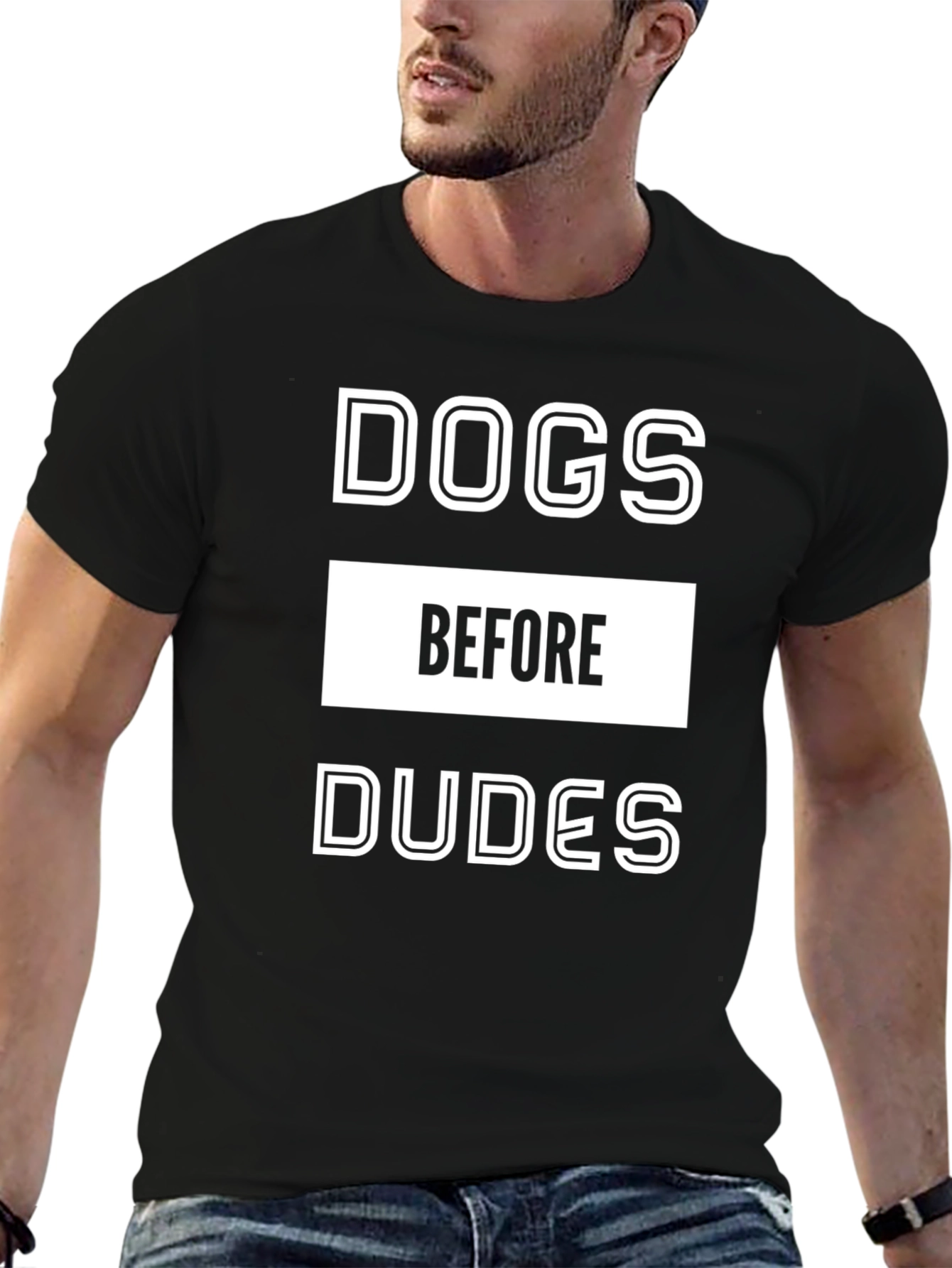 Dogs Before Dudes Graphic Tee - Black
