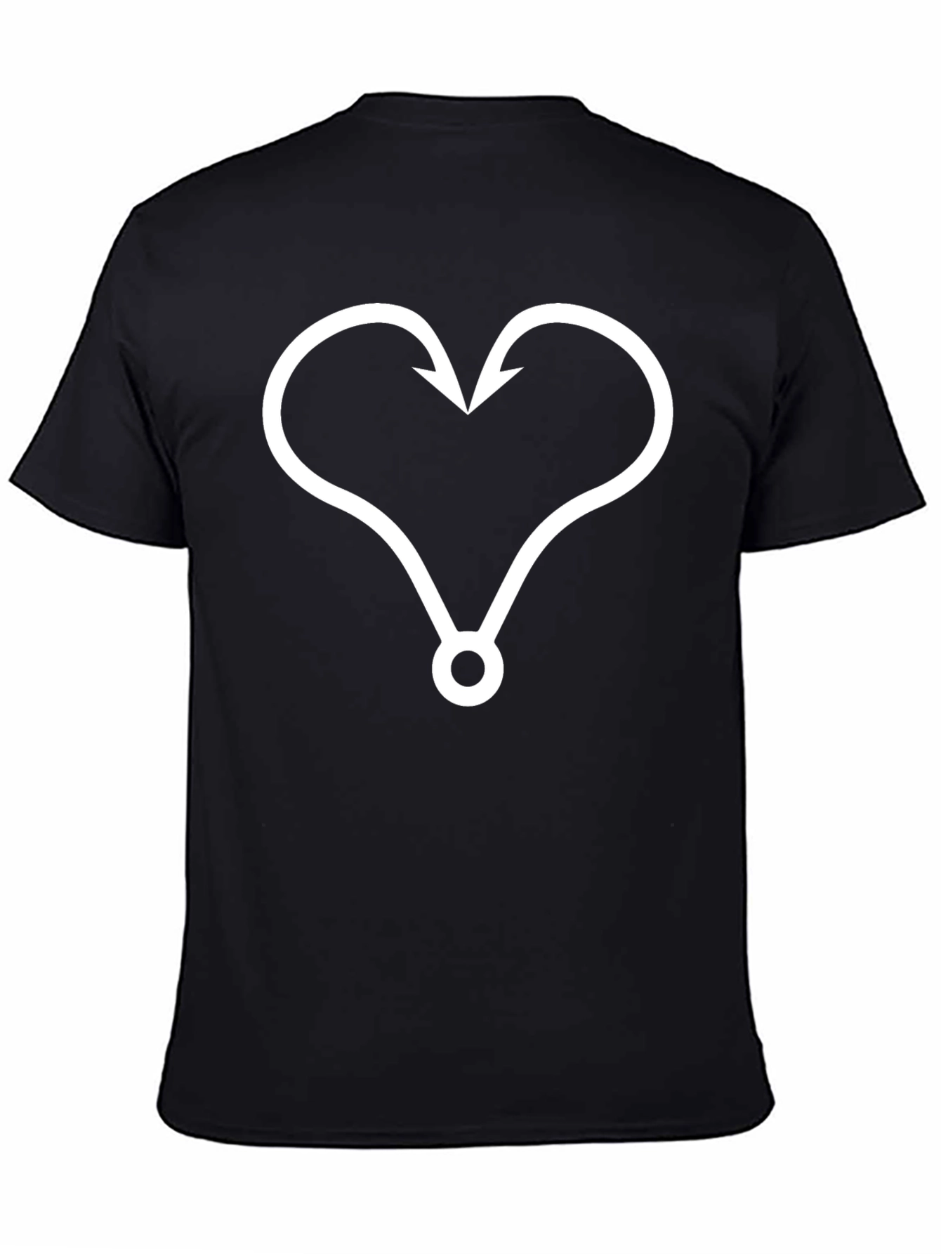 Heart Fishing Hook Graphic Tee - Stylish & Unique