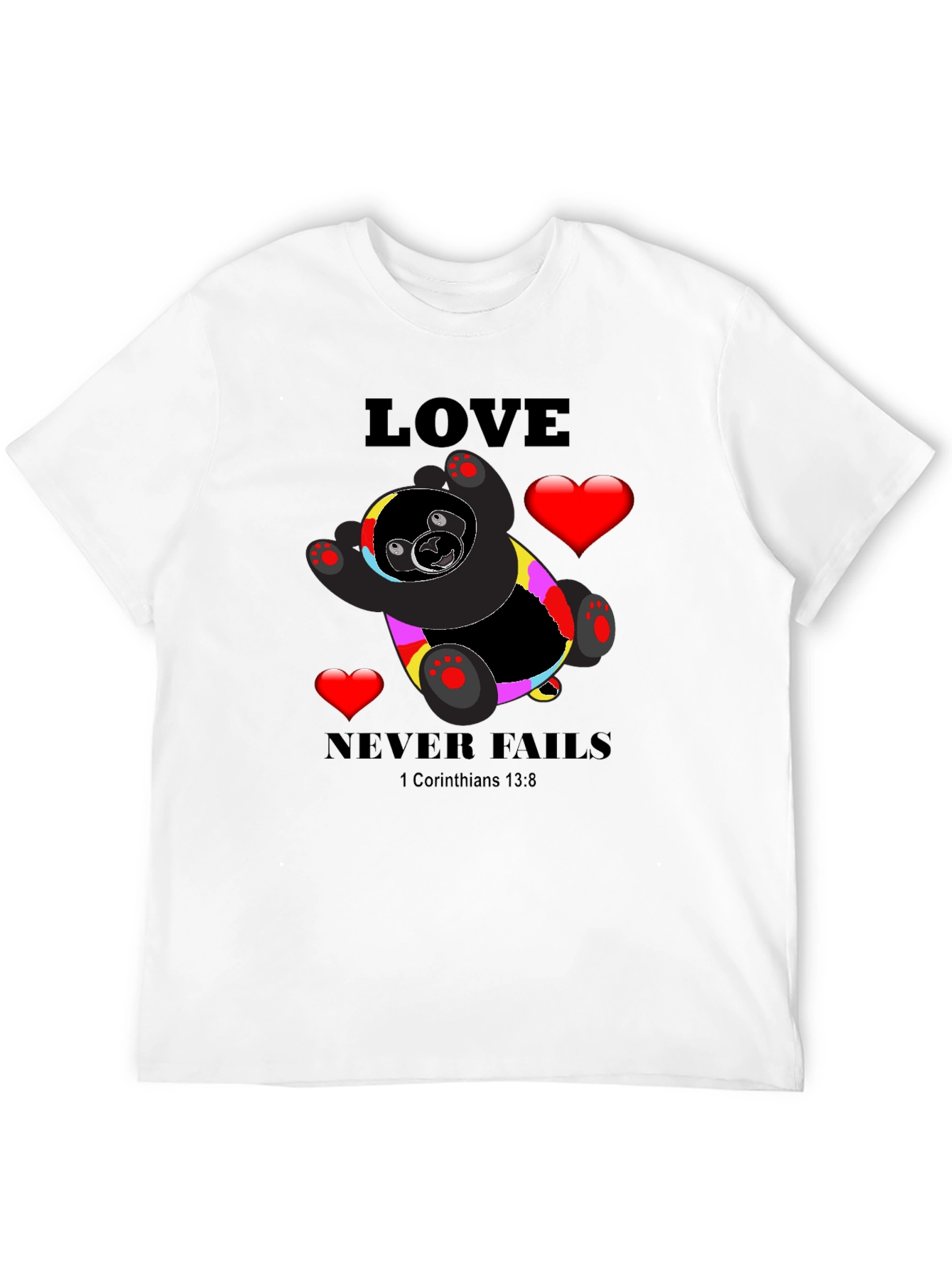 Love Never Fails Black T-Shirt