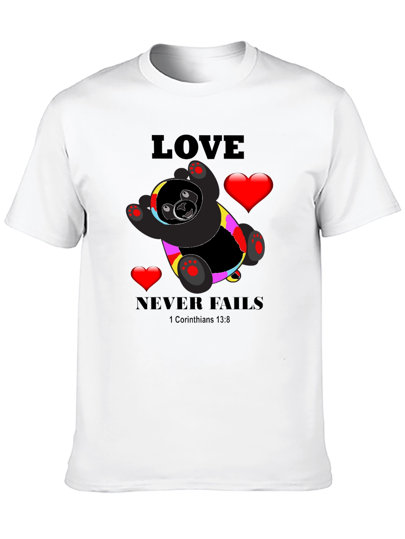 Love Never Fails Black T-Shirt