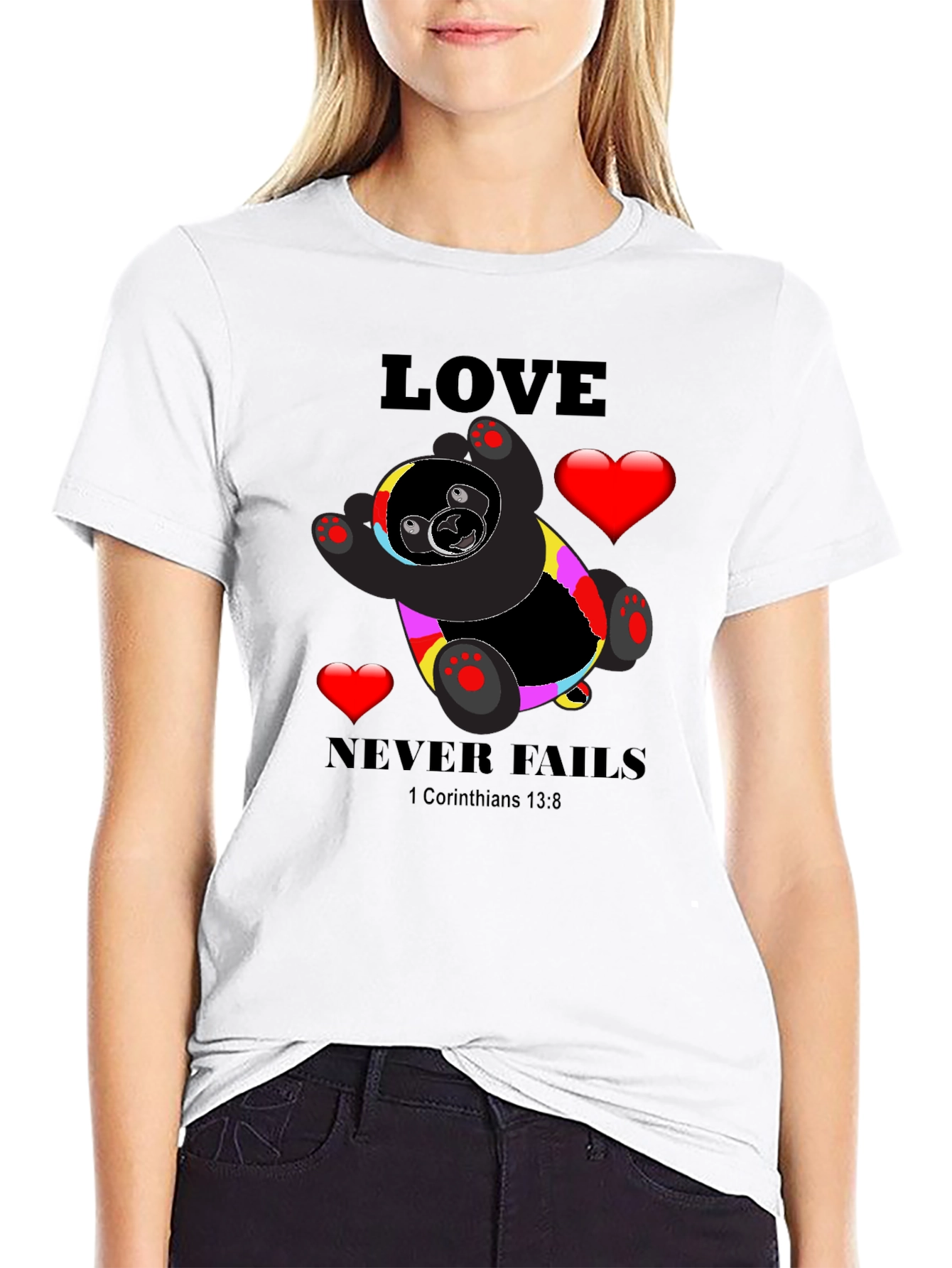 Love Never Fails Black T-Shirt