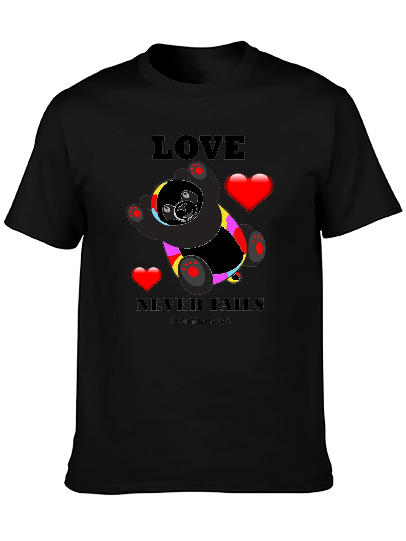 Love Never Fails Black T-Shirt