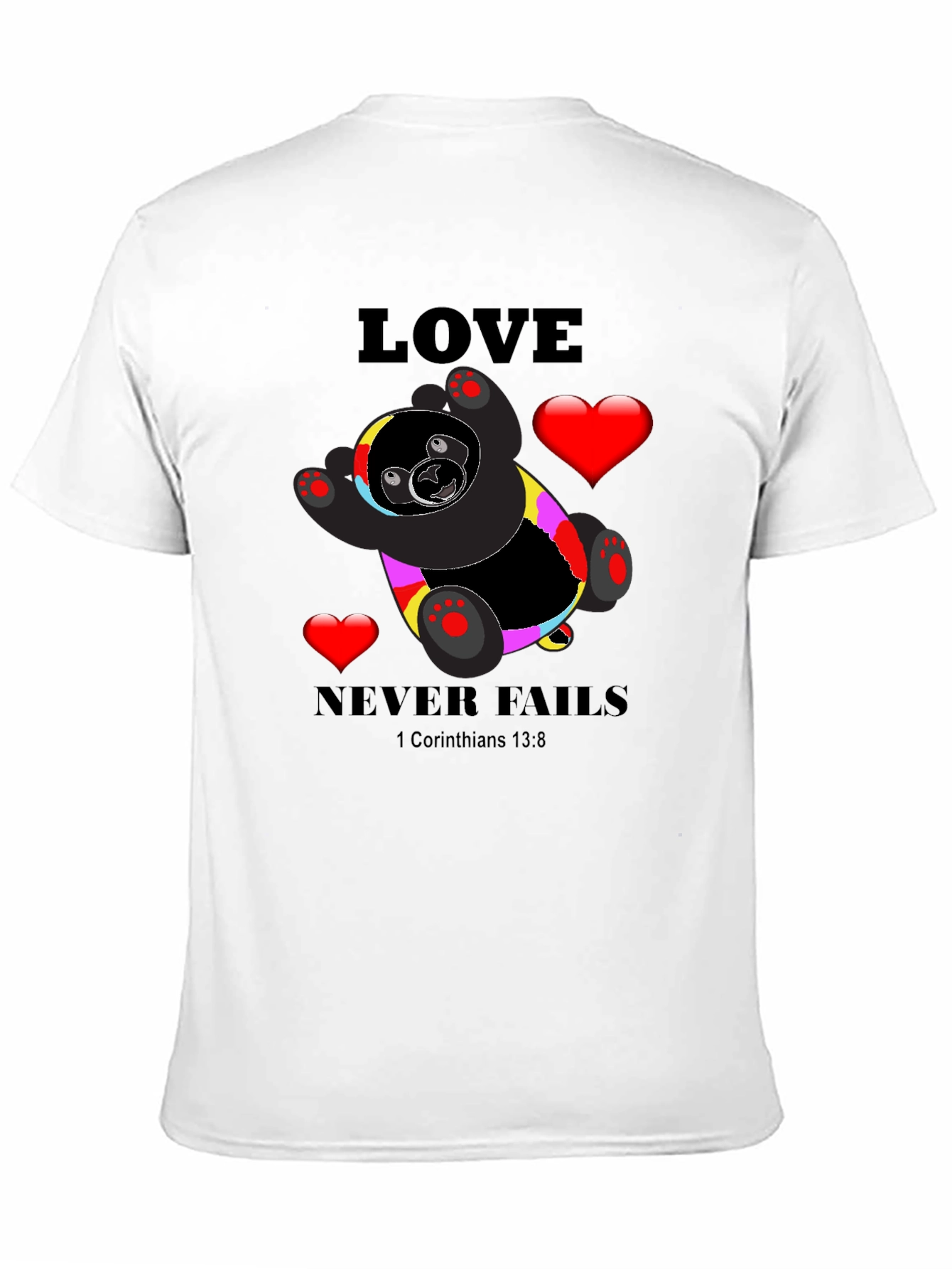 Love Never Fails Black T-Shirt