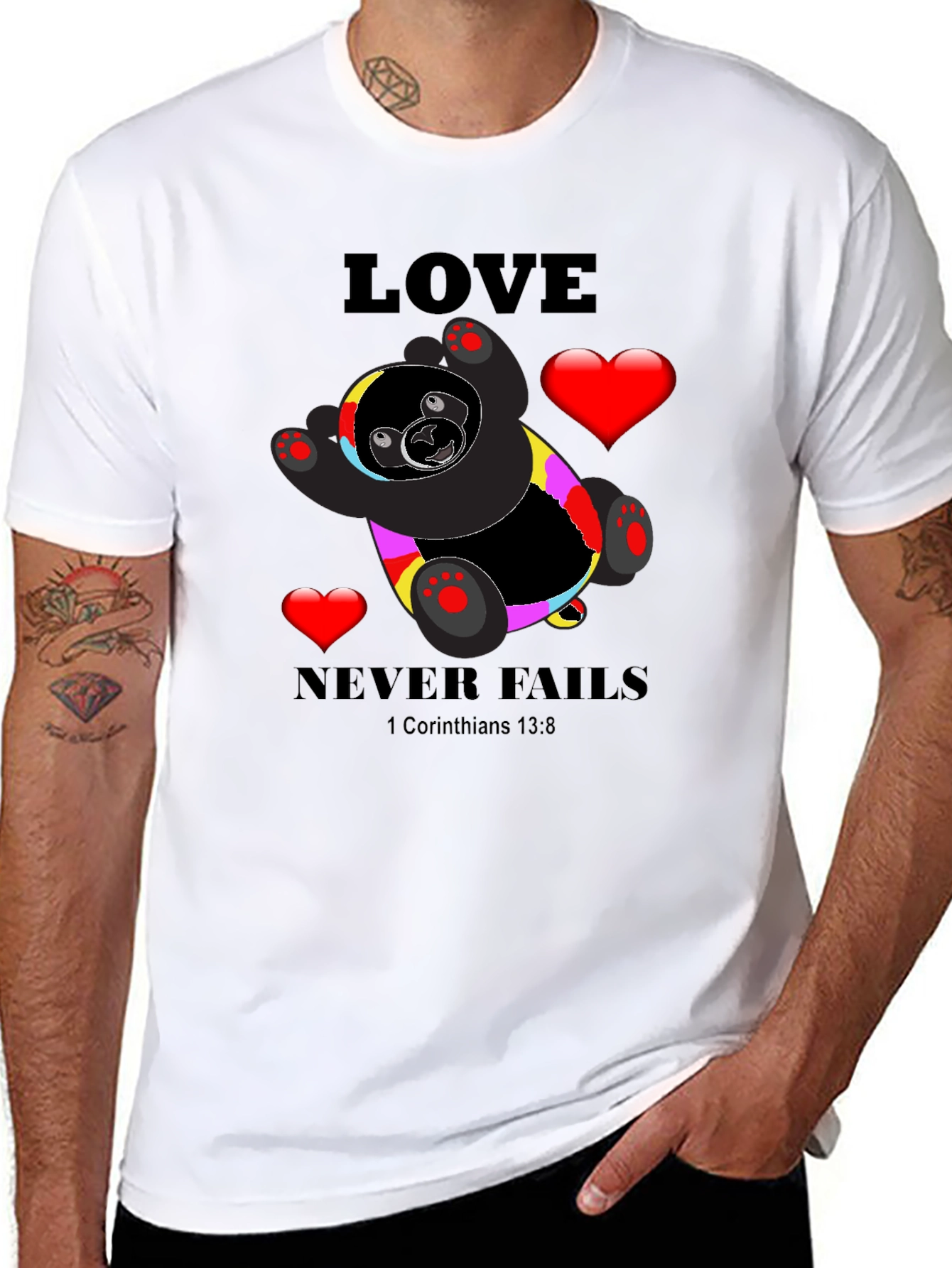 Love Never Fails Black T-Shirt