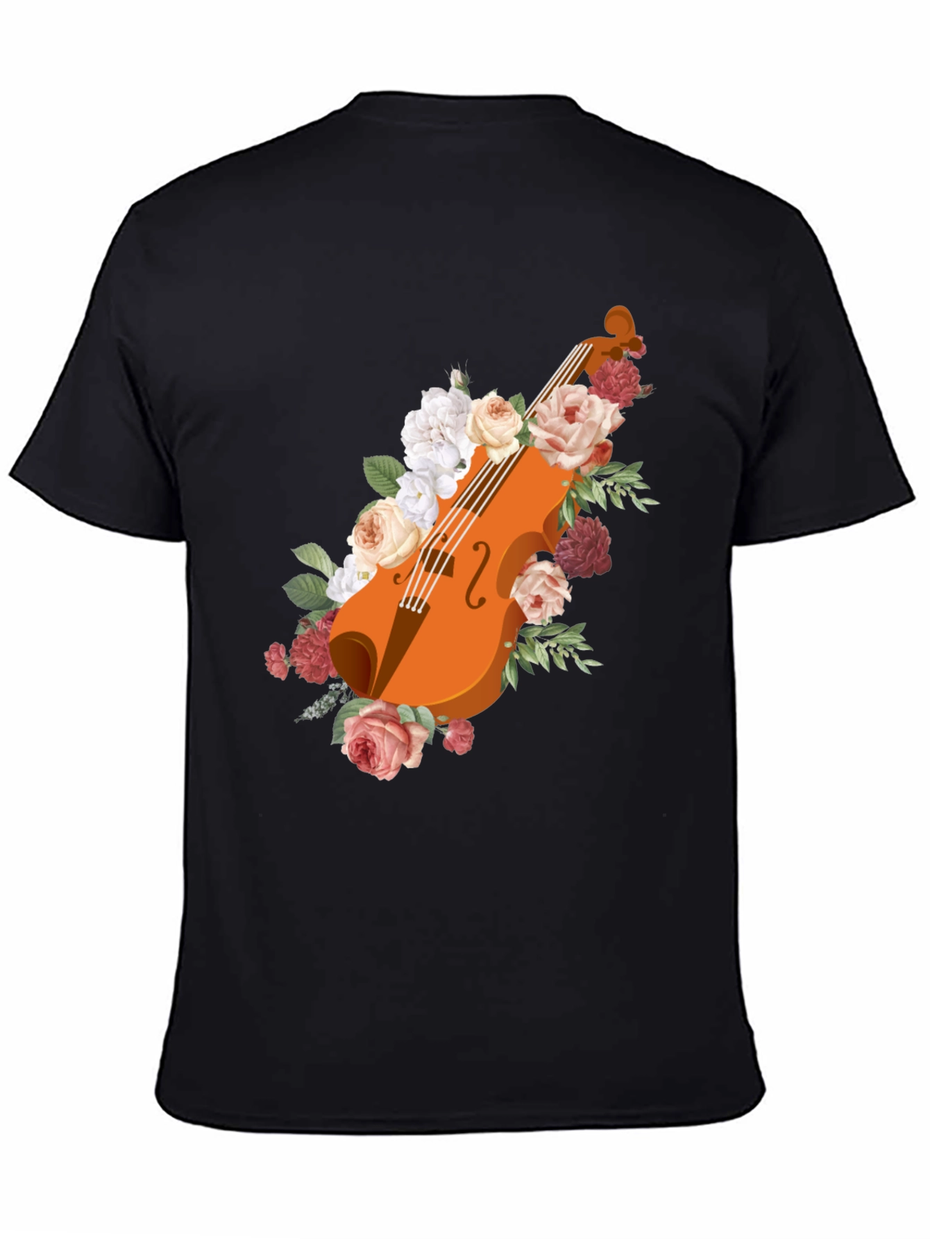 Floral Violin Graphic Tee - Stylish Musicians Shirt