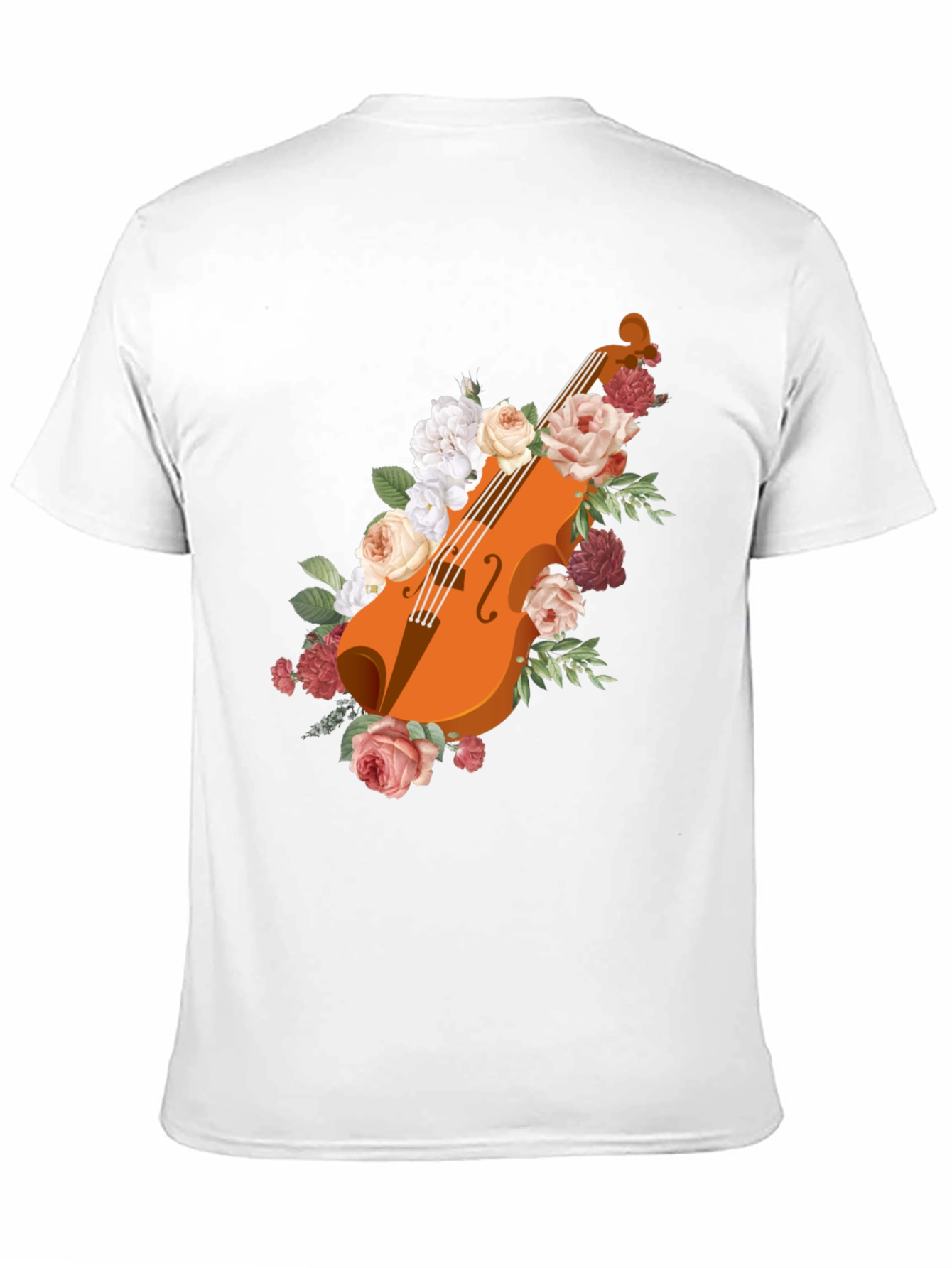Floral Violin Graphic Tee - Stylish Musicians Shirt