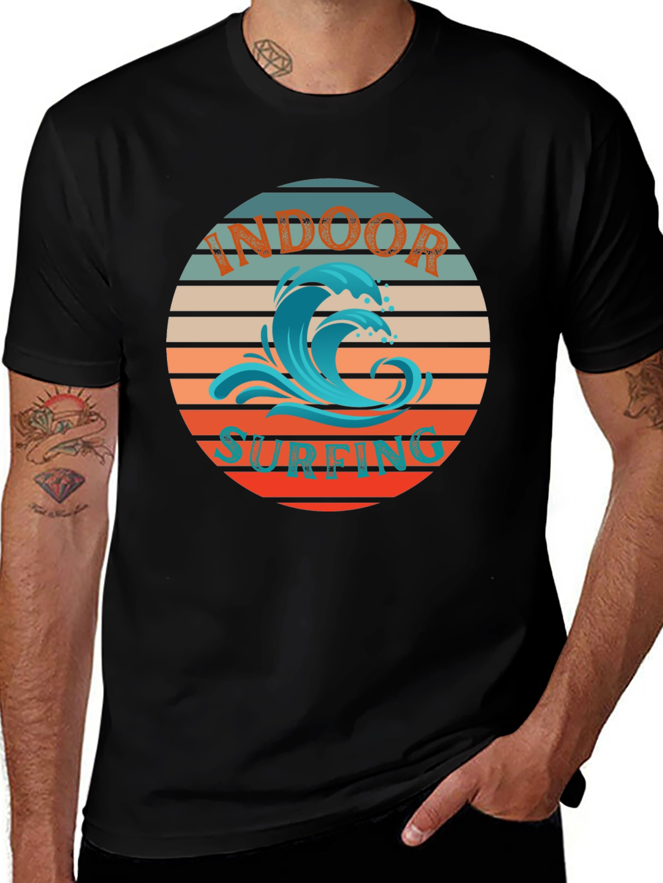 Indoor Surfing T-Shirt | Retro Wave Design