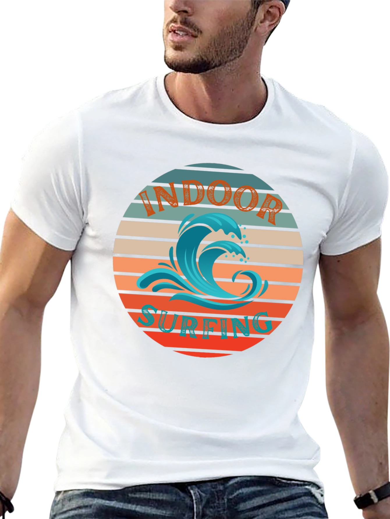 Indoor Surfing T-Shirt | Retro Wave Design
