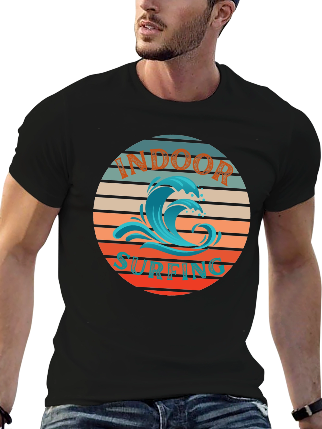 Indoor Surfing T-Shirt | Retro Wave Design