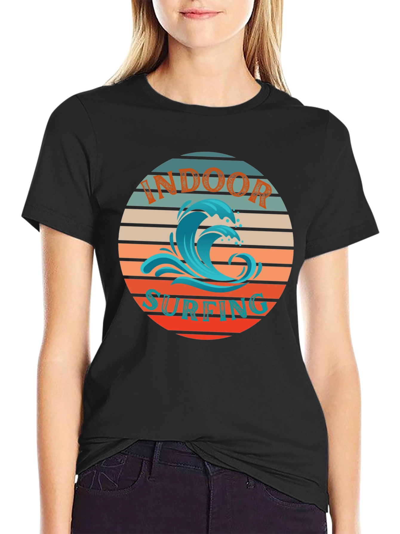 Indoor Surfing T-Shirt | Retro Wave Design