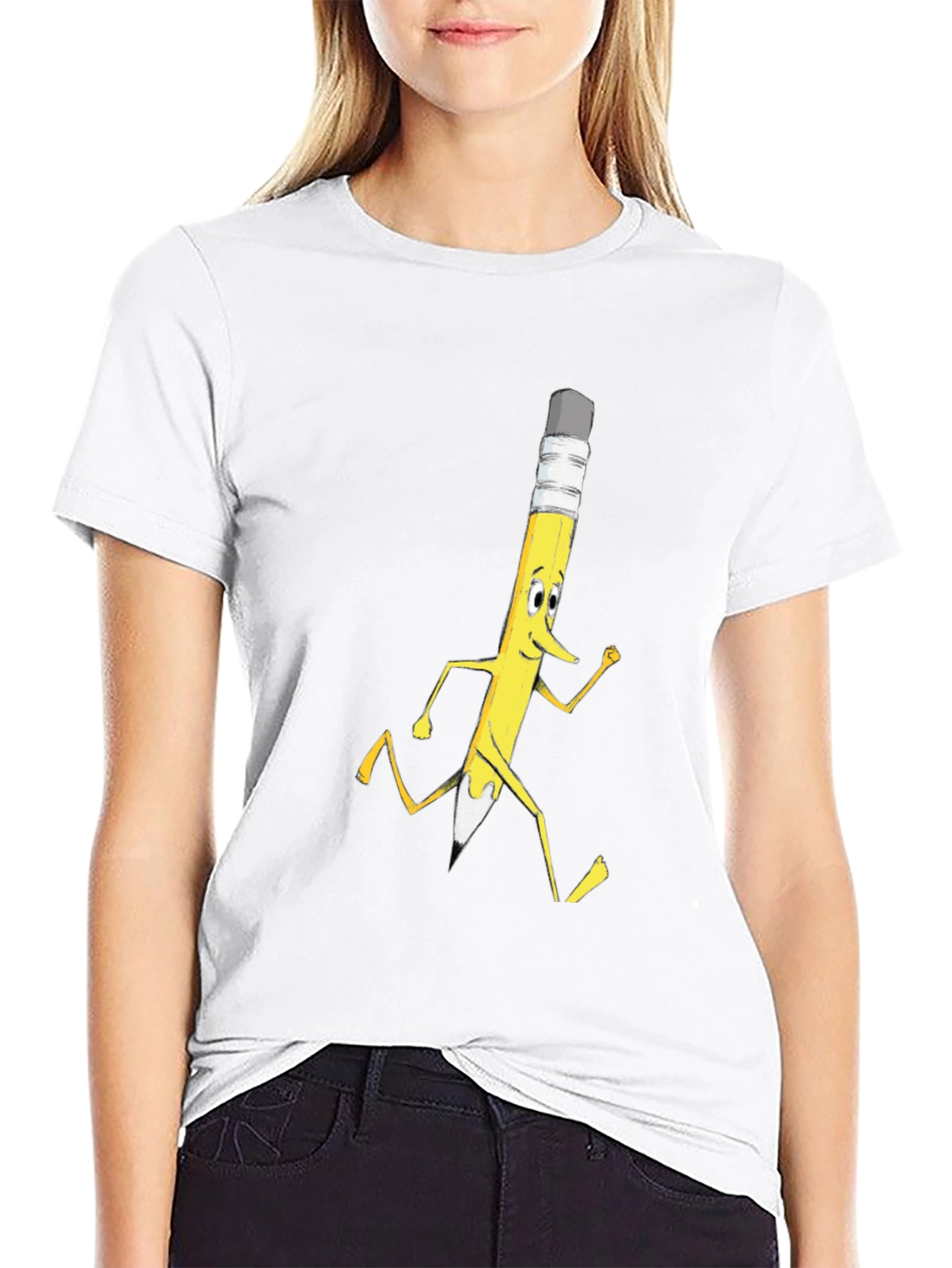 Funny Running Pencil Graphic T-Shirt