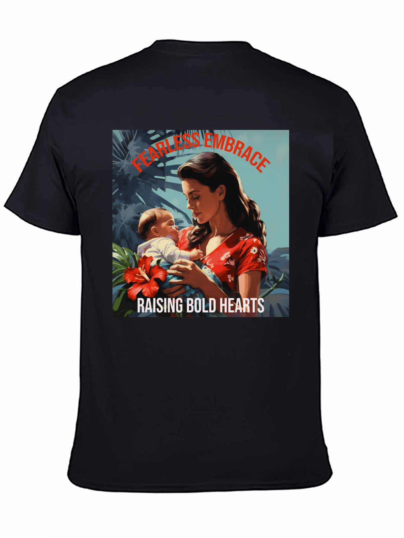 Fearless Embrace Graphic T-Shirt - Mother & Child Design