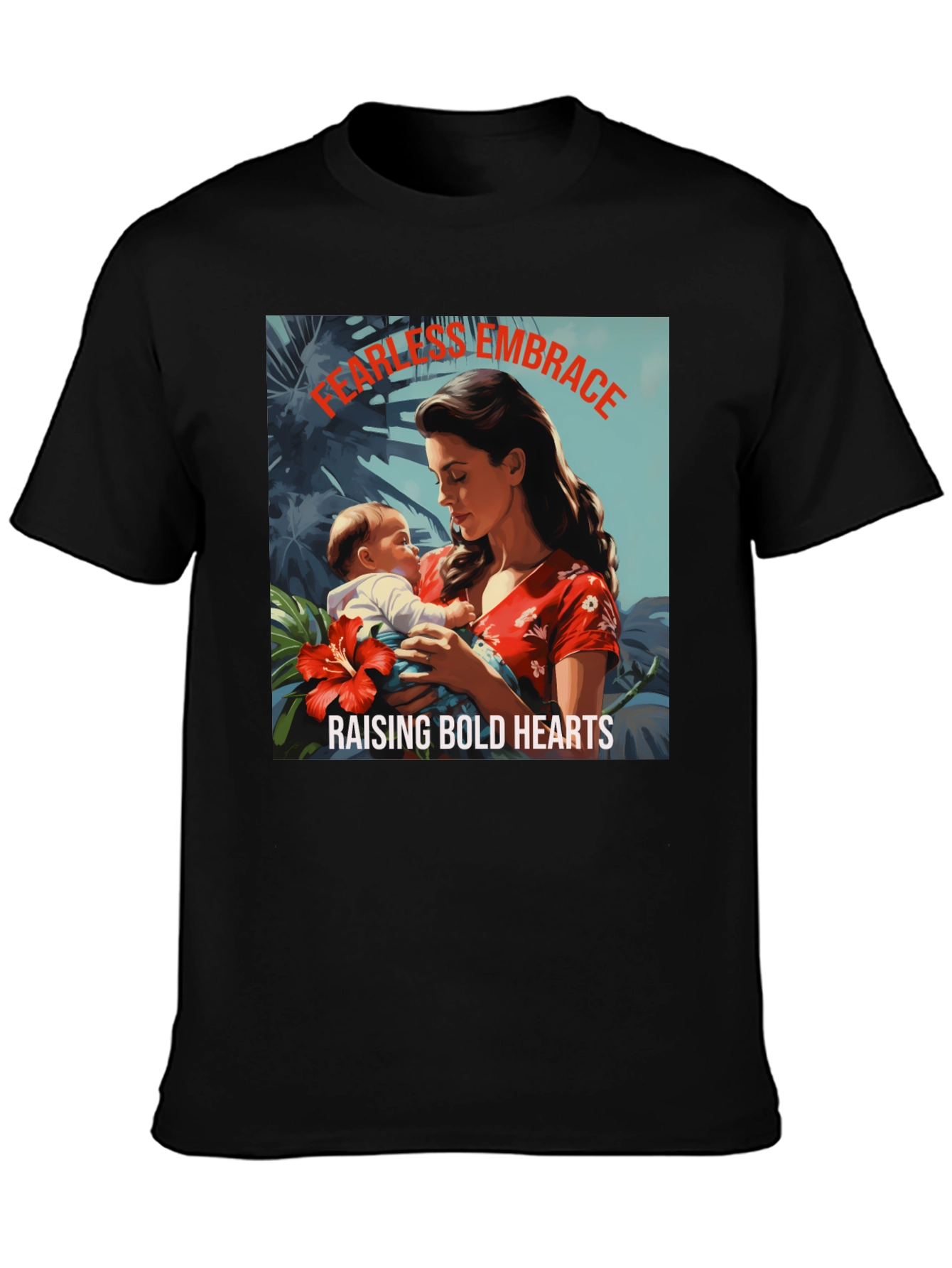 Fearless Embrace Graphic T-Shirt - Mother & Child Design