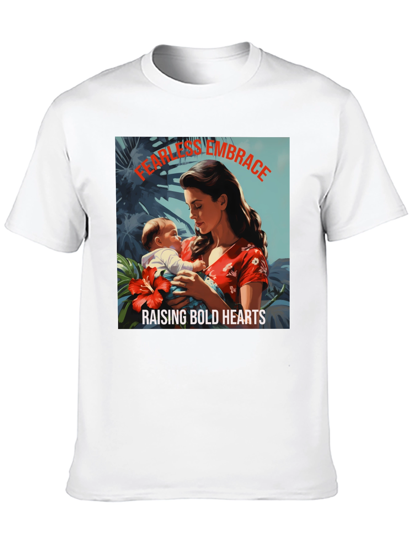 Fearless Embrace Graphic T-Shirt - Mother & Child Design