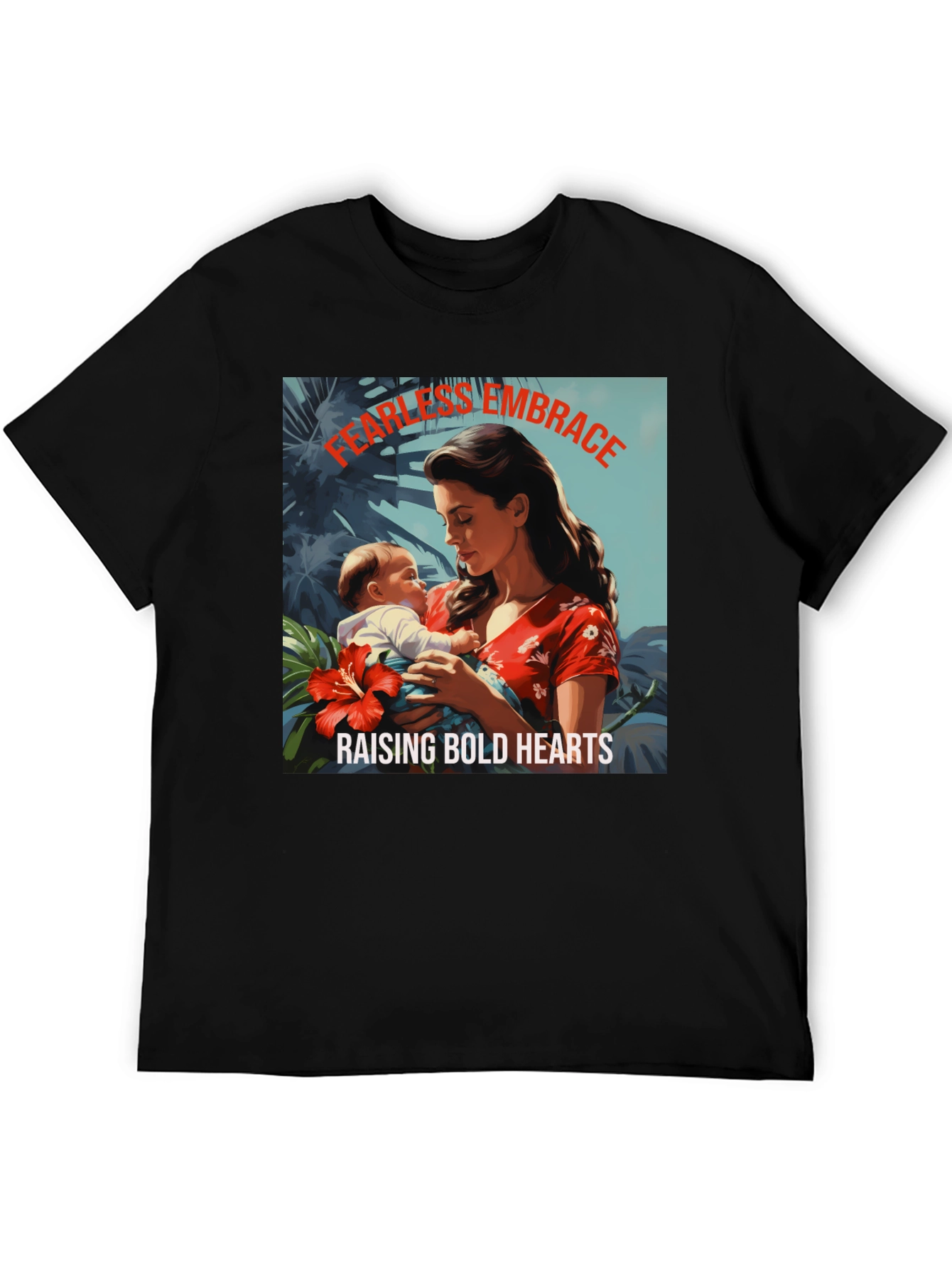 Fearless Embrace Graphic T-Shirt - Mother & Child Design