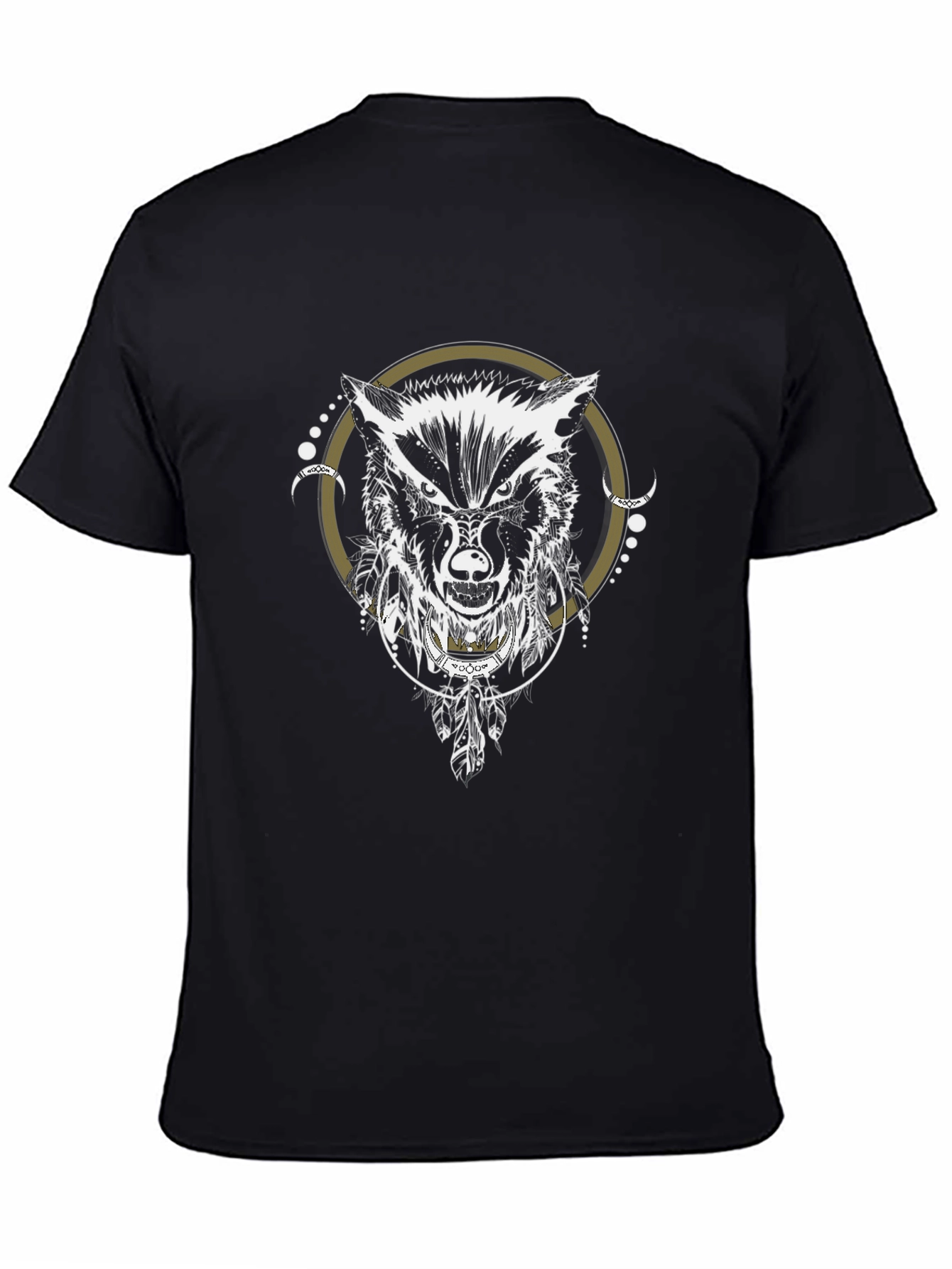 Wolf Dreamcatcher Graphic Tee - Stylish Black T-Shirt
