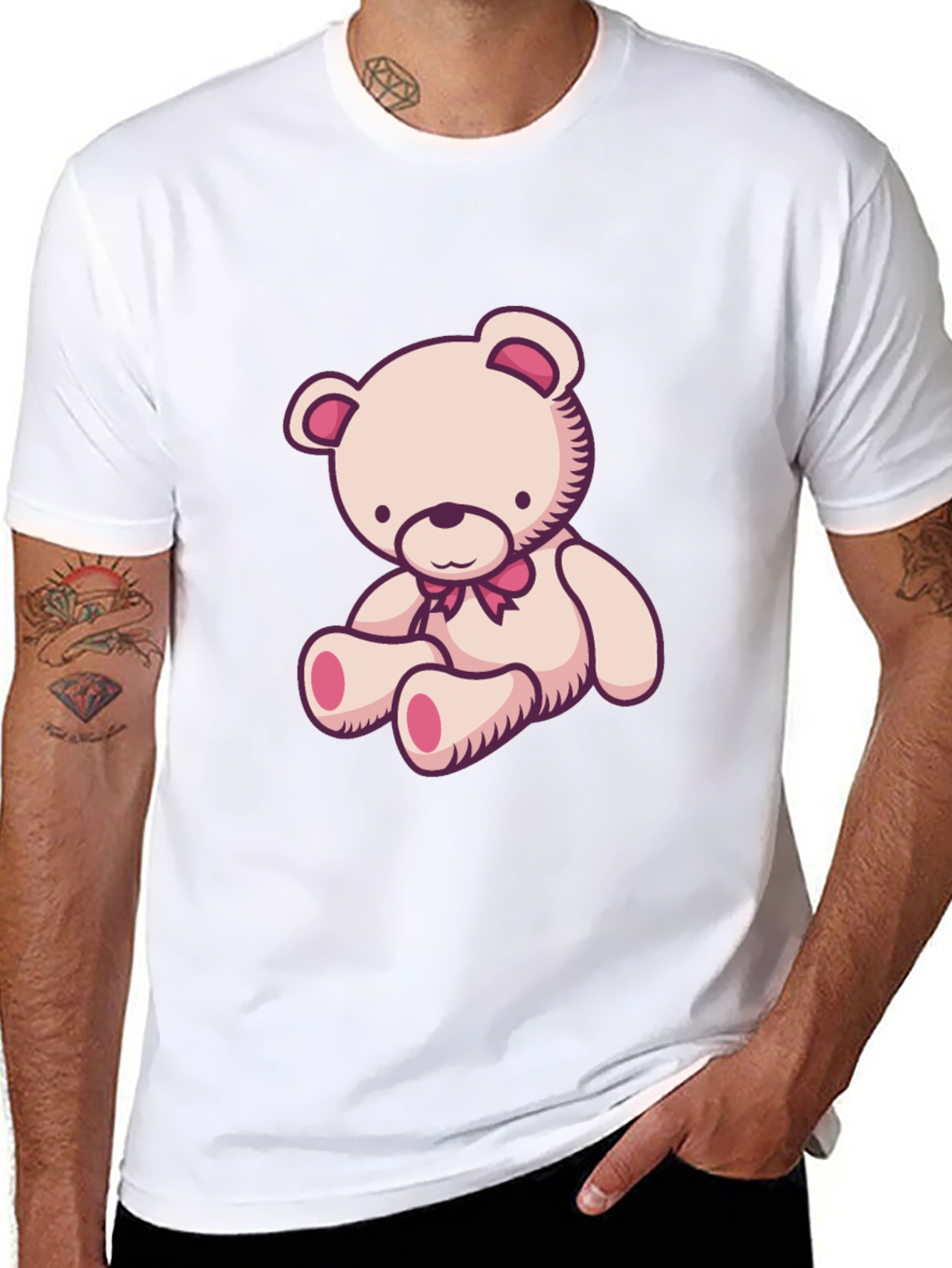 Teddy Bear Graphic Tee - Black