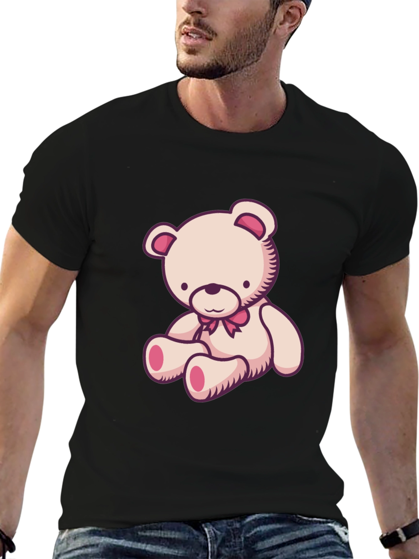 Teddy Bear Graphic Tee - Black