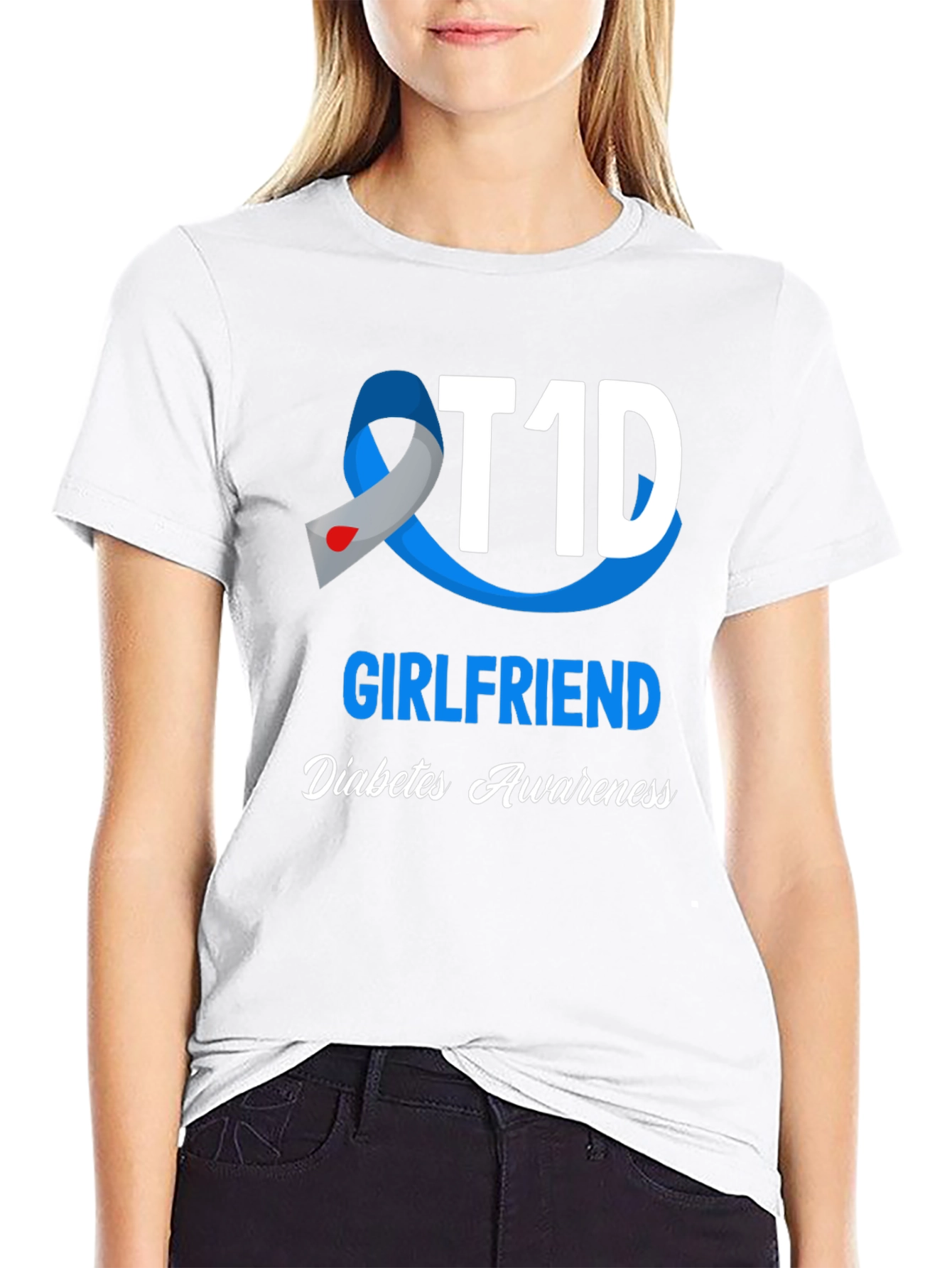 T1D Girlfriend Diabetes Awareness T-Shirt