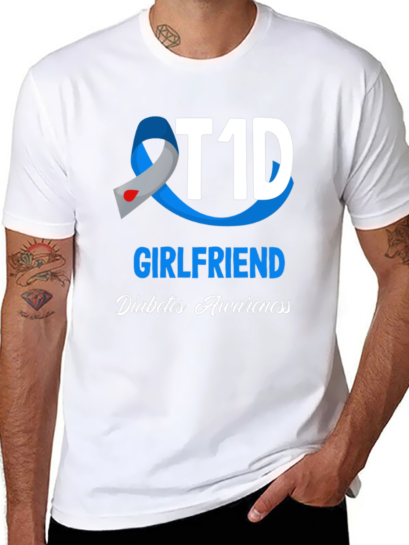 T1D Girlfriend Diabetes Awareness T-Shirt