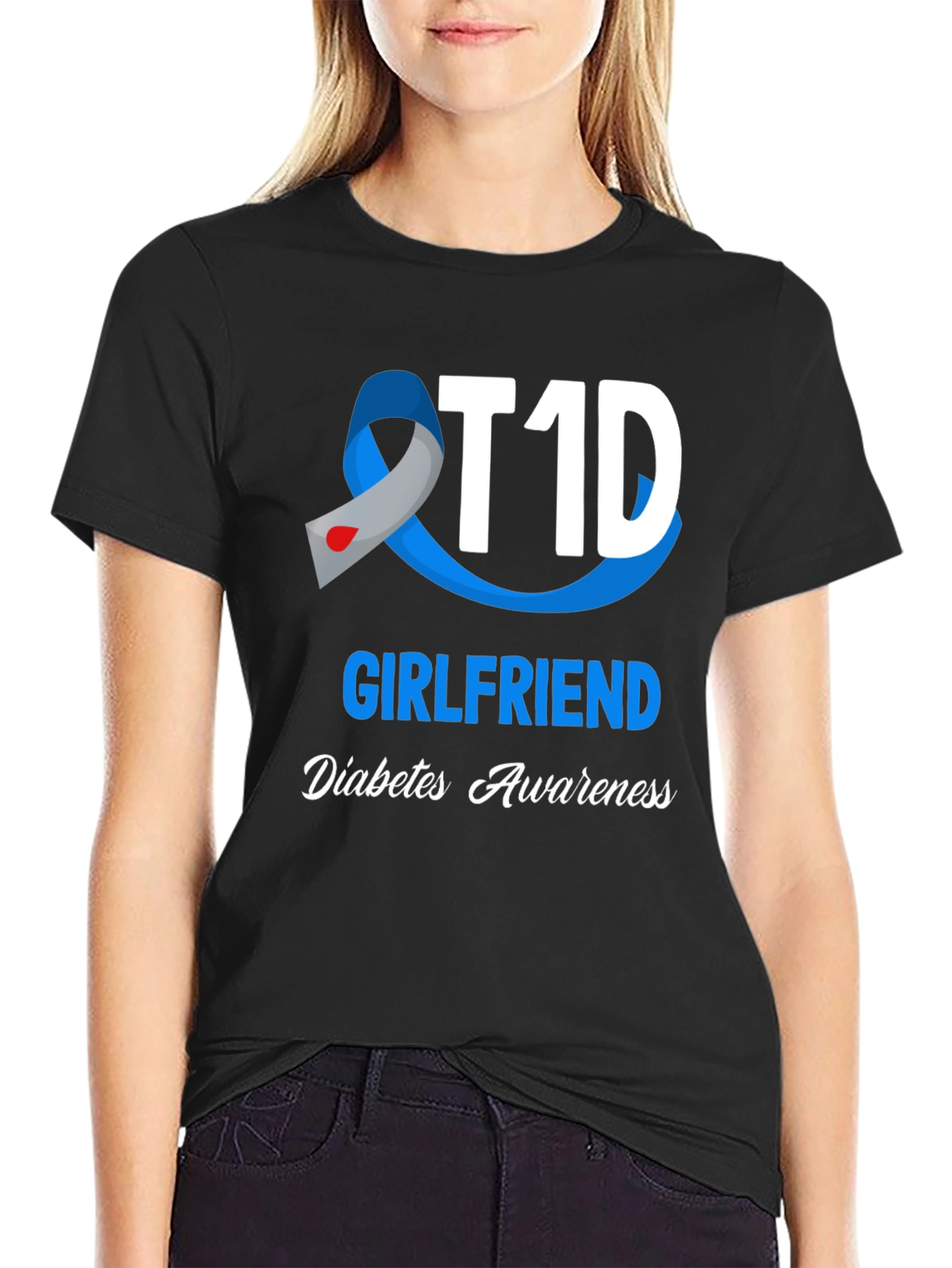 T1D Girlfriend Diabetes Awareness T-Shirt