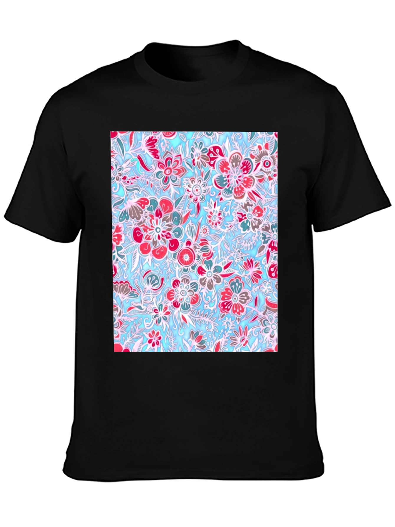 Floral Pattern Tee - Stylish Graphic Print T-Shirt