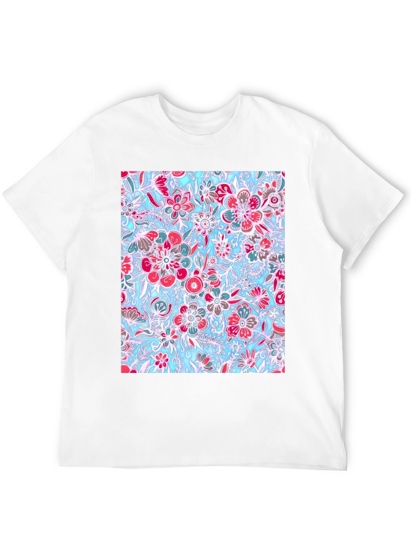 Floral Pattern Tee - Stylish Graphic Print T-Shirt