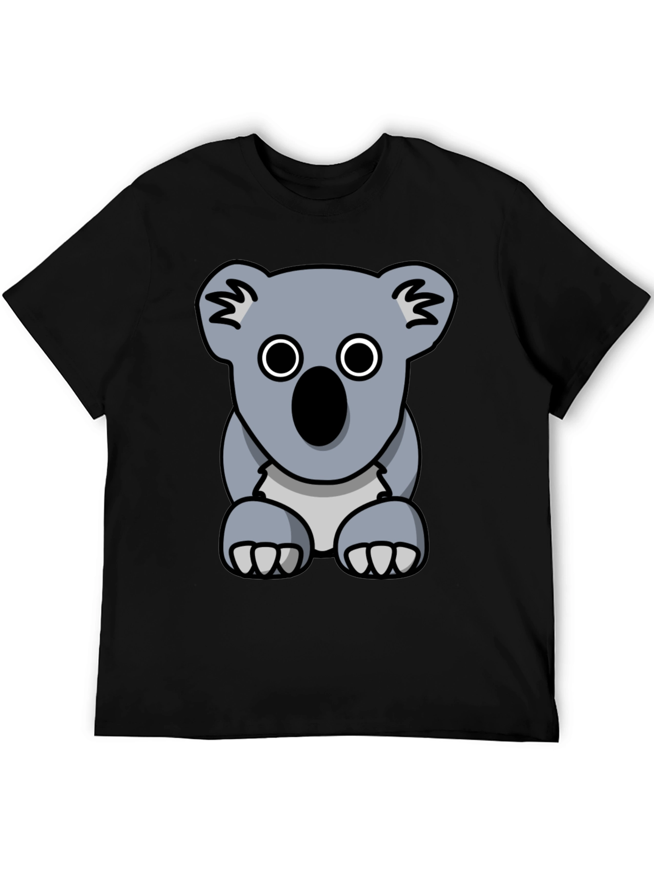 Koala Graphic Tee - Black Cotton Casual T-Shirt