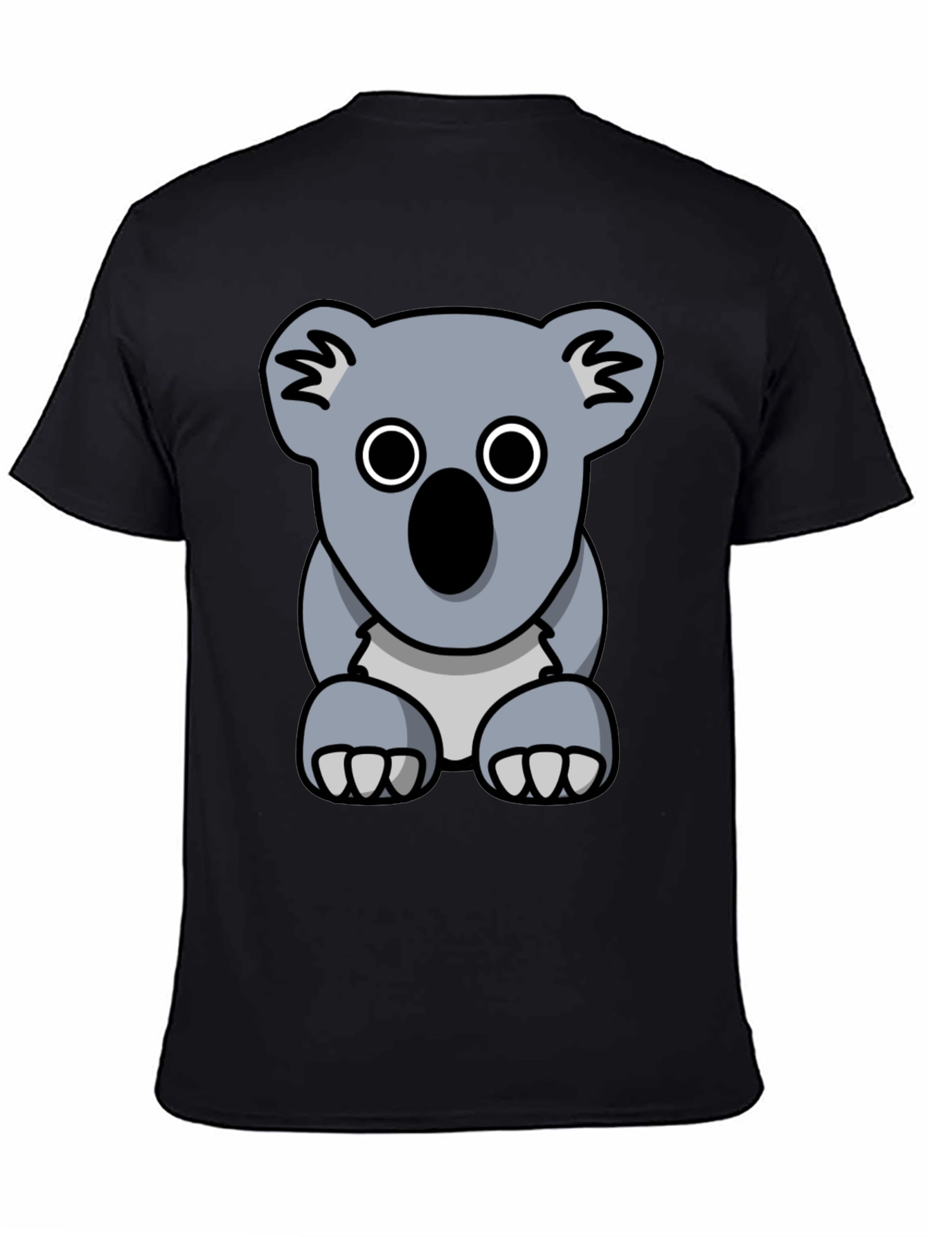 Koala Graphic Tee - Black Cotton Casual T-Shirt