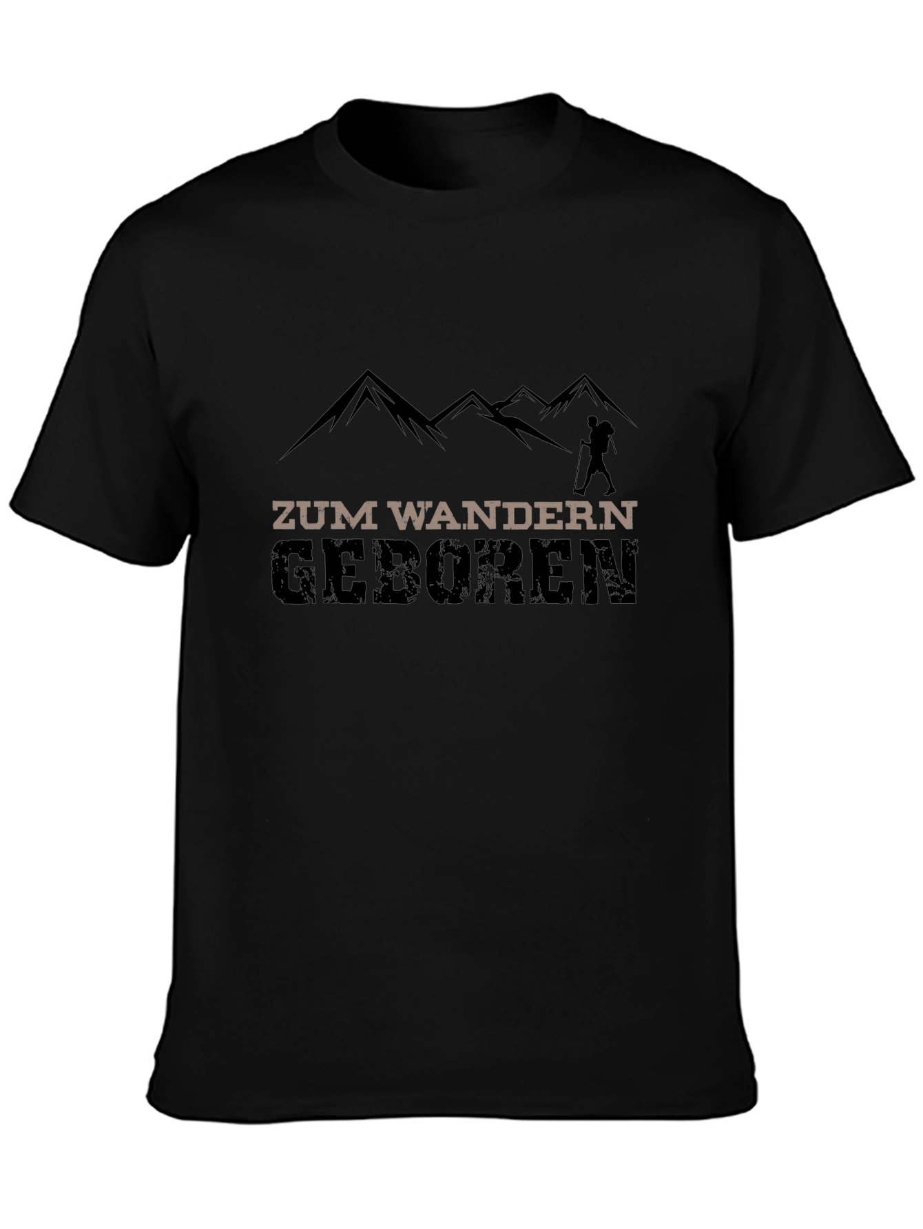 Zum Wandern Geboren Hiking T-Shirt - Black