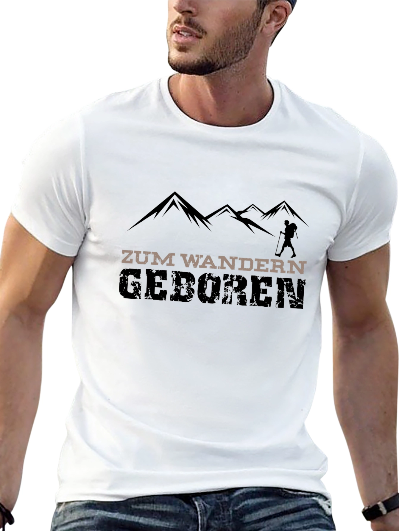 Zum Wandern Geboren Hiking T-Shirt - Black