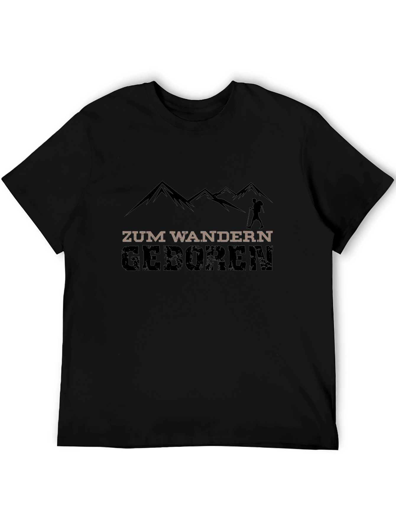 Zum Wandern Geboren Hiking T-Shirt - Black