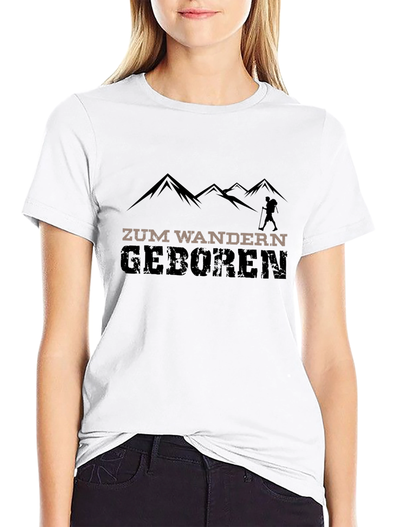Zum Wandern Geboren Hiking T-Shirt - Black