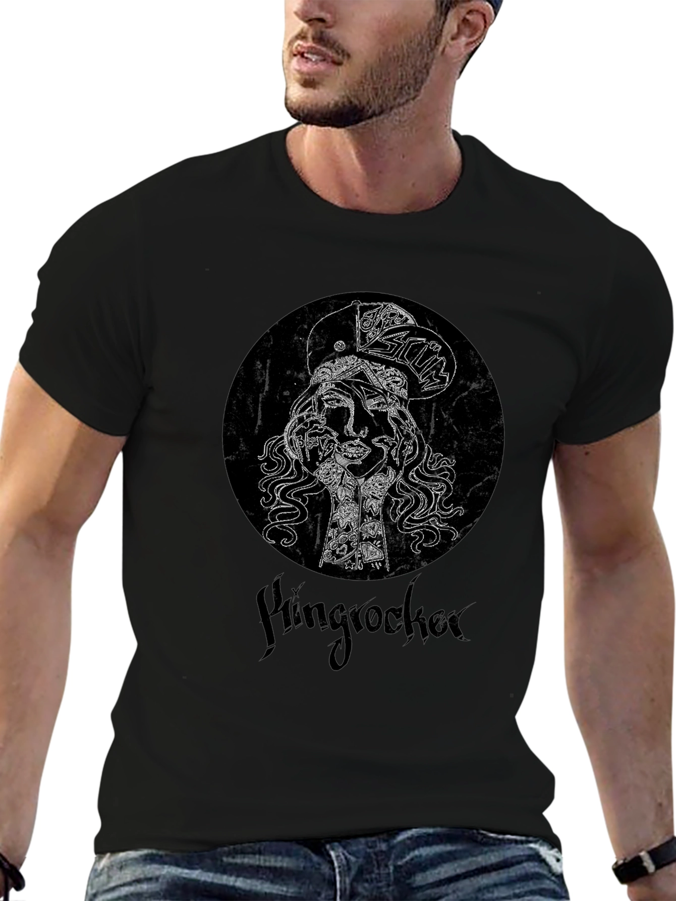 Hingrocker Graphic Print Black T-Shirt