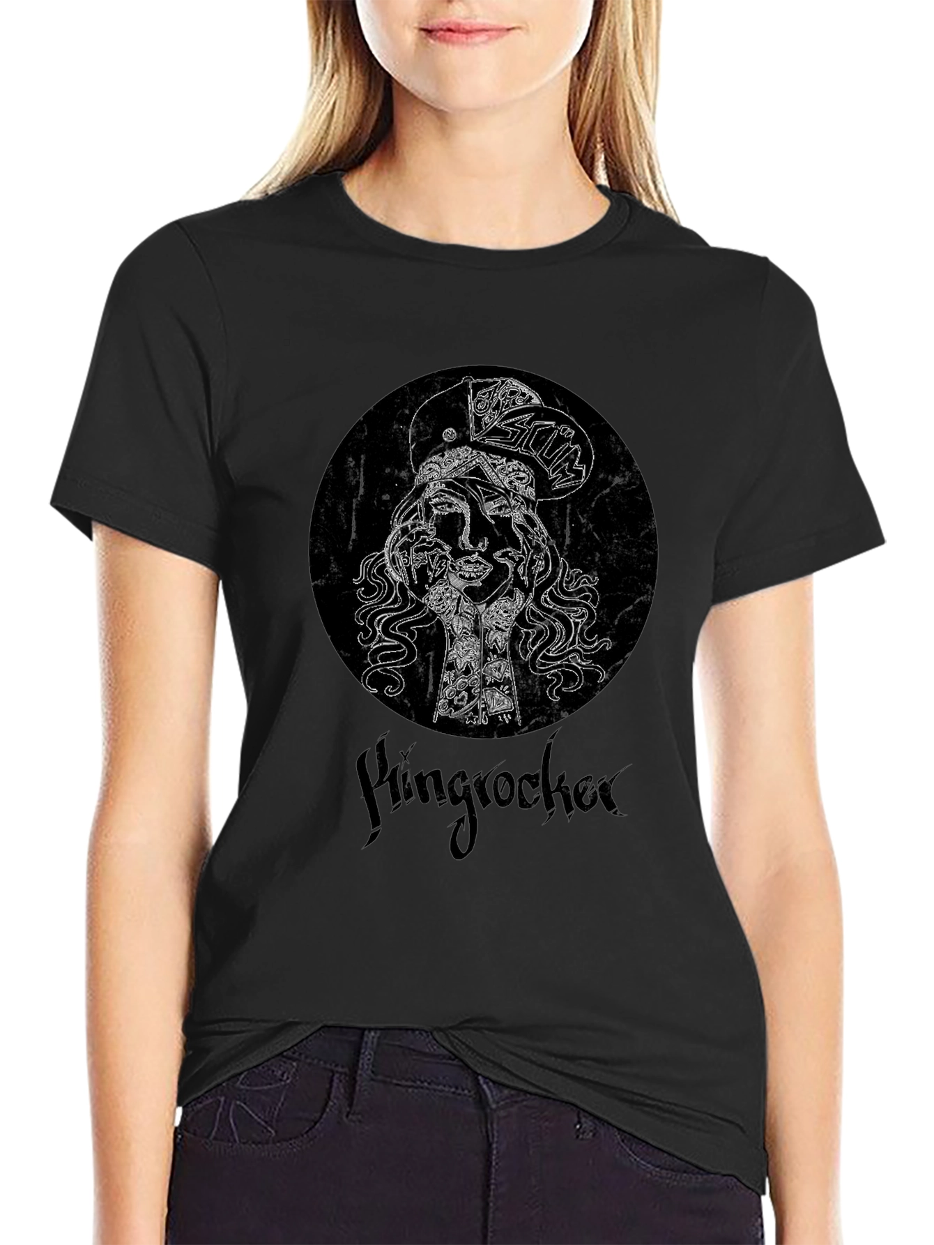 Hingrocker Graphic Print Black T-Shirt