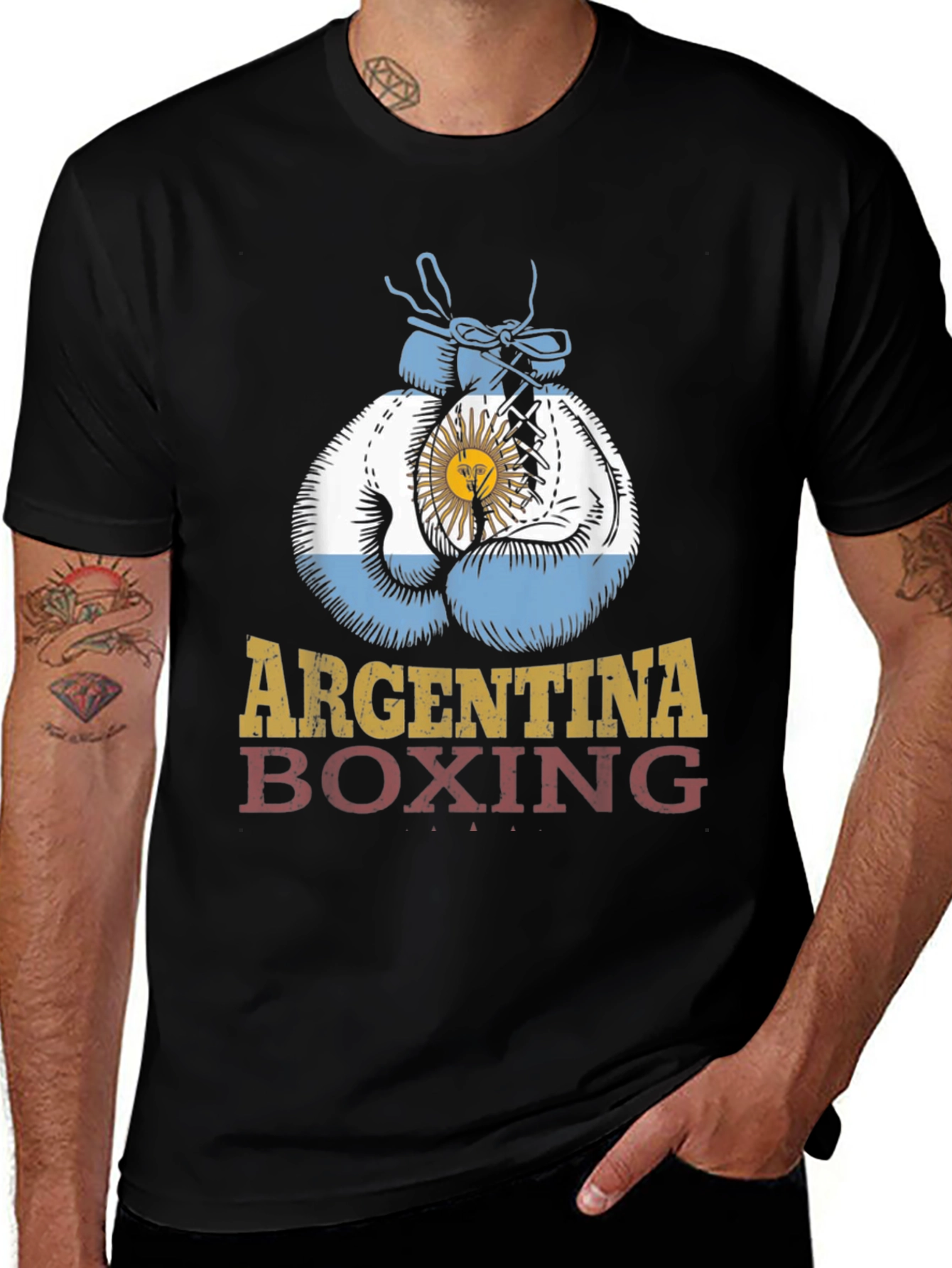 Argentina Boxing Gloves T-Shirt - National Pride