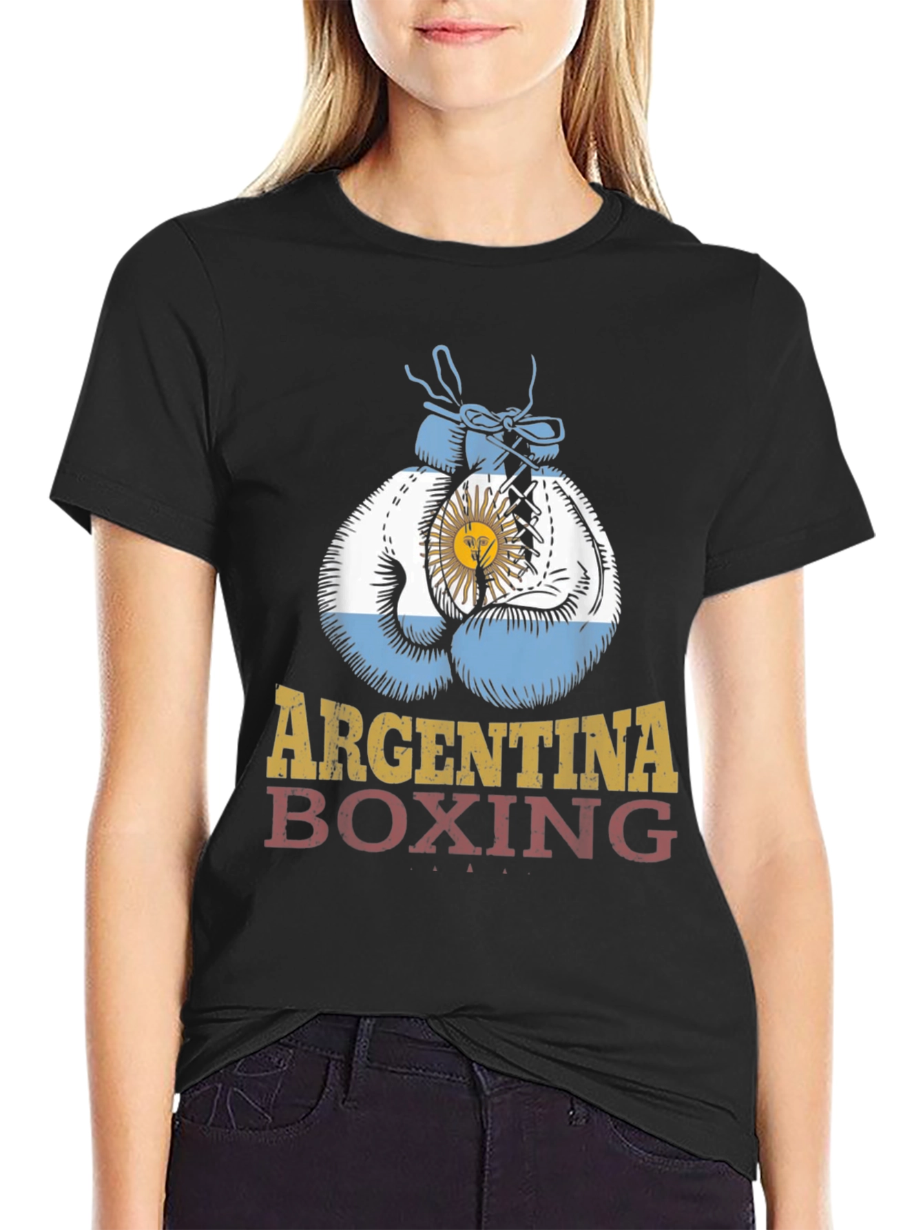 Argentina Boxing Gloves T-Shirt - National Pride