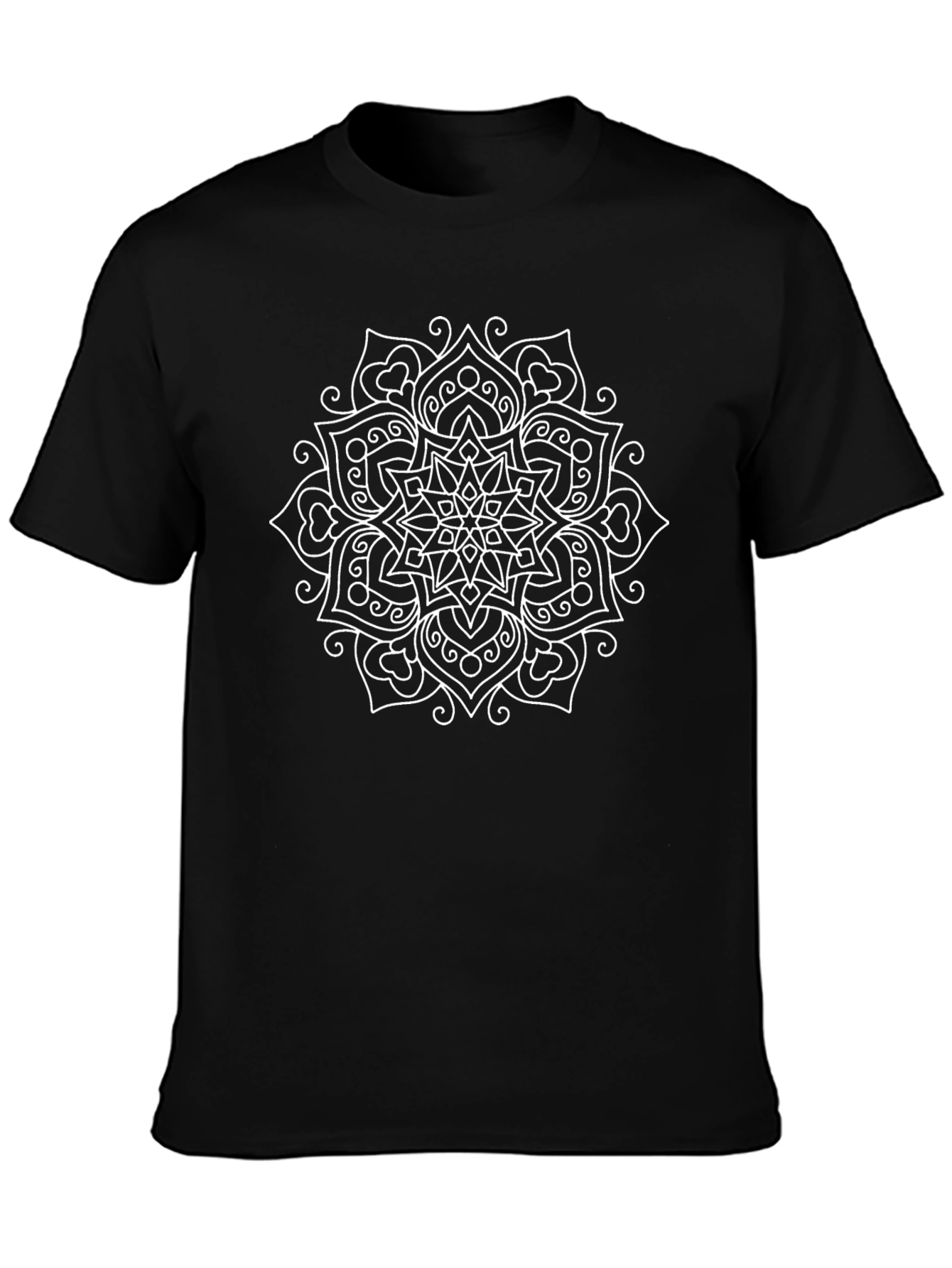 Mandala Graphic Print Black T-Shirt