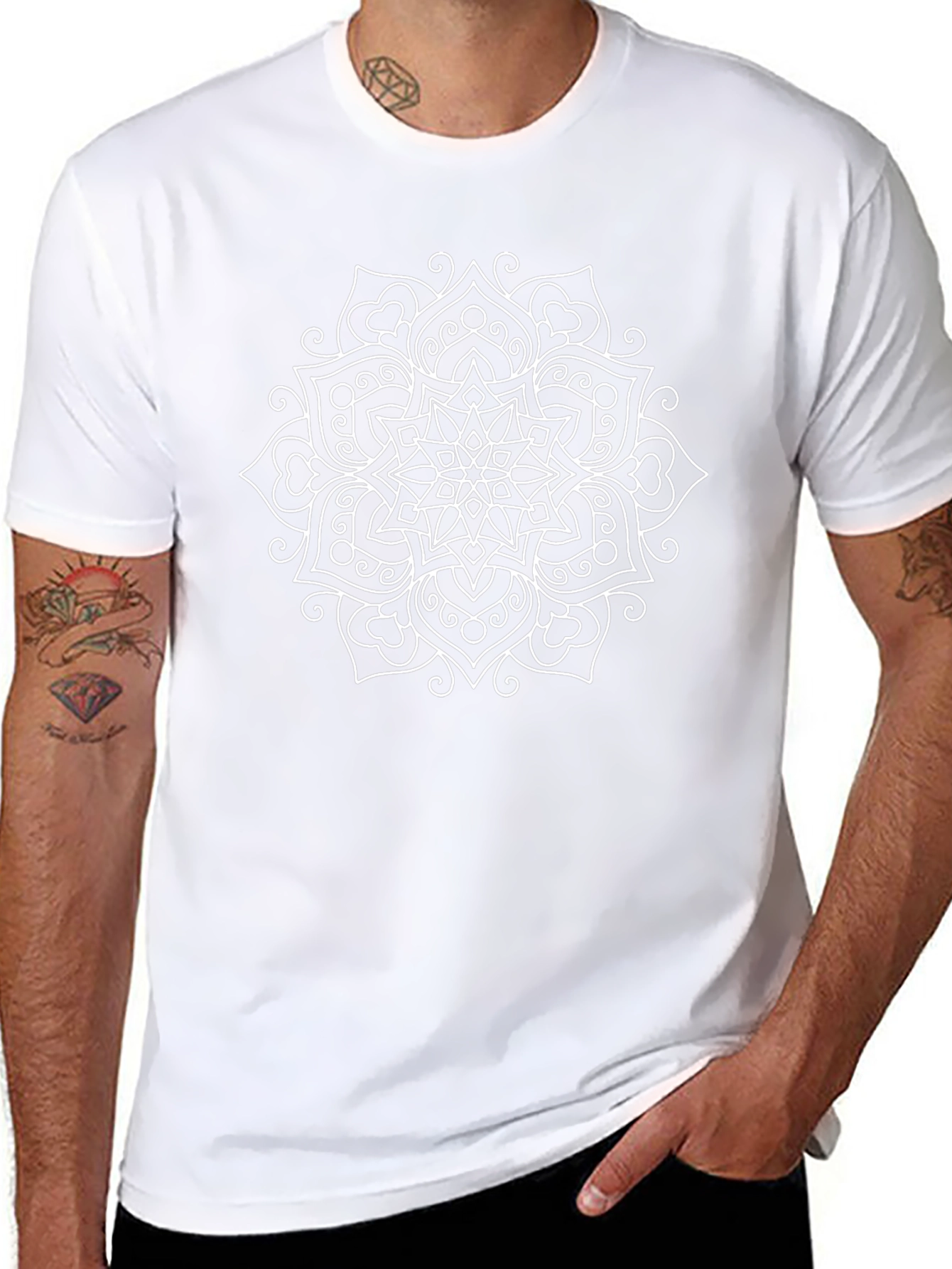 Mandala Graphic Print Black T-Shirt
