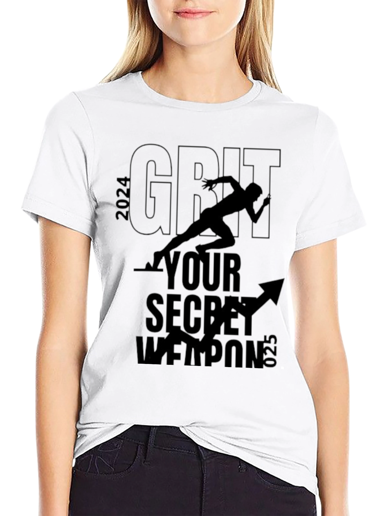 Grit Secret Weapon T-Shirt - Motivational Run 2024
