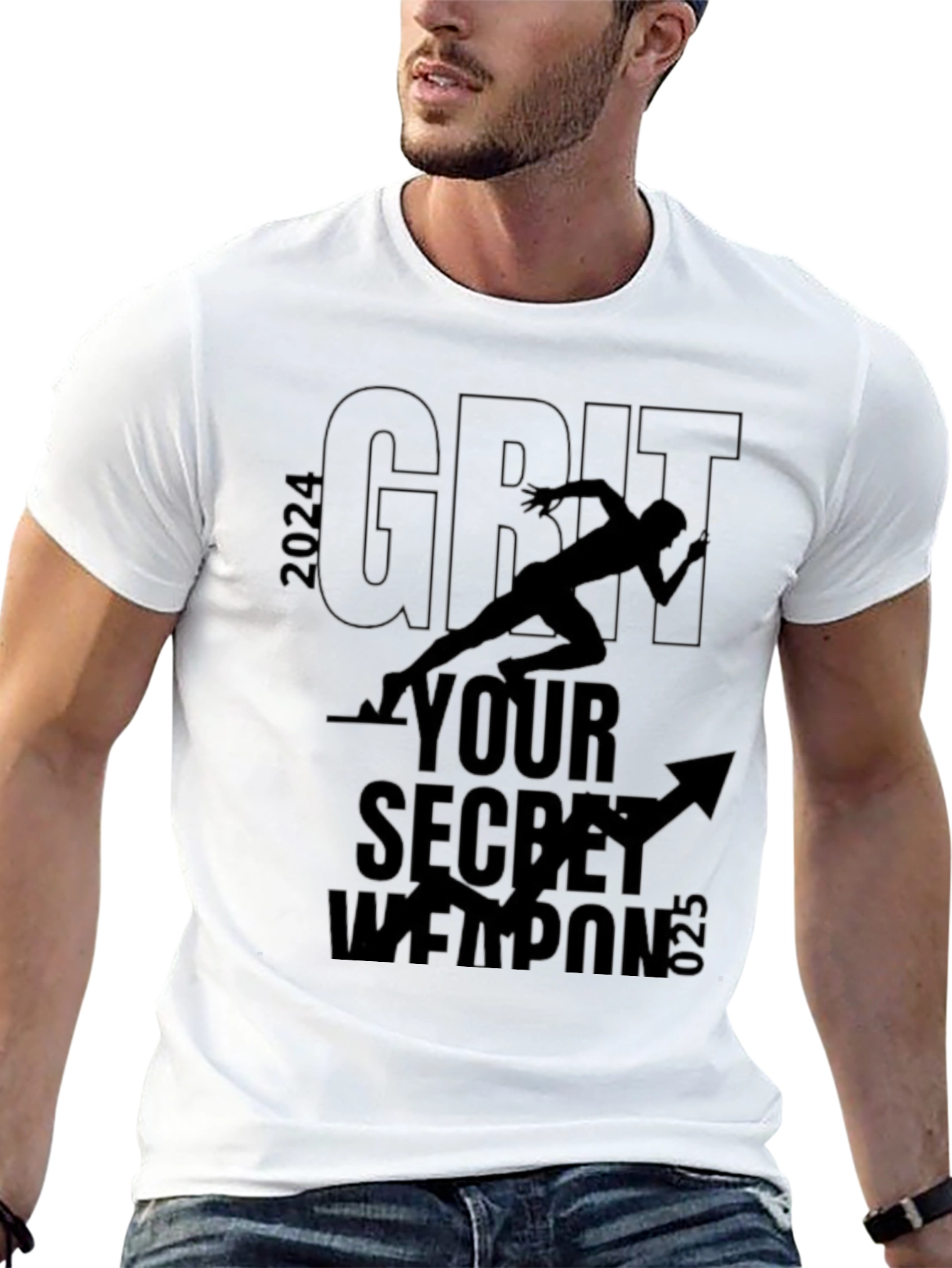 Grit Secret Weapon T-Shirt - Motivational Run 2024