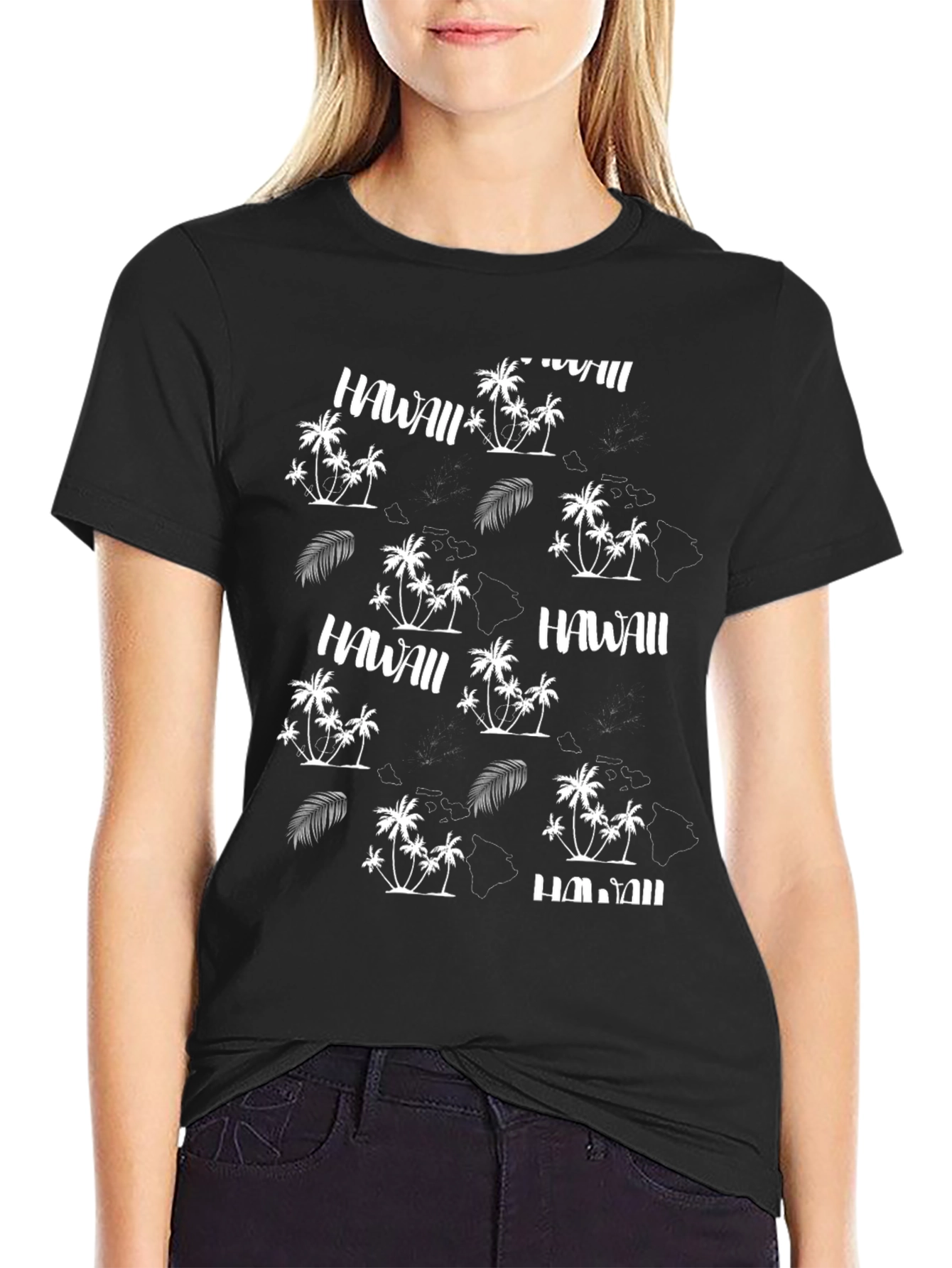 Hawaii Themed Black T-Shirt