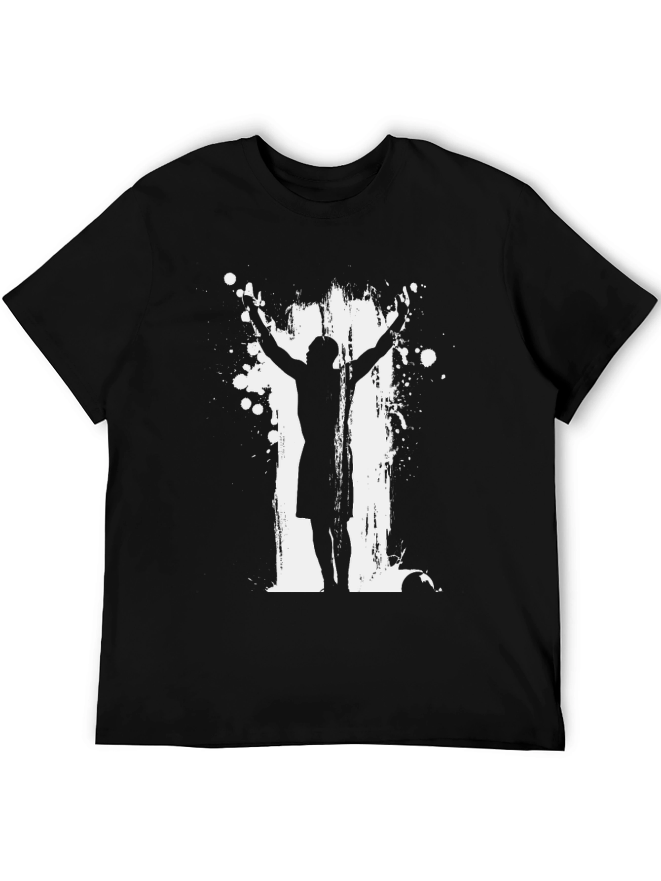 Mens Black T-Shirt Soccer Silhouette Graphic Tee